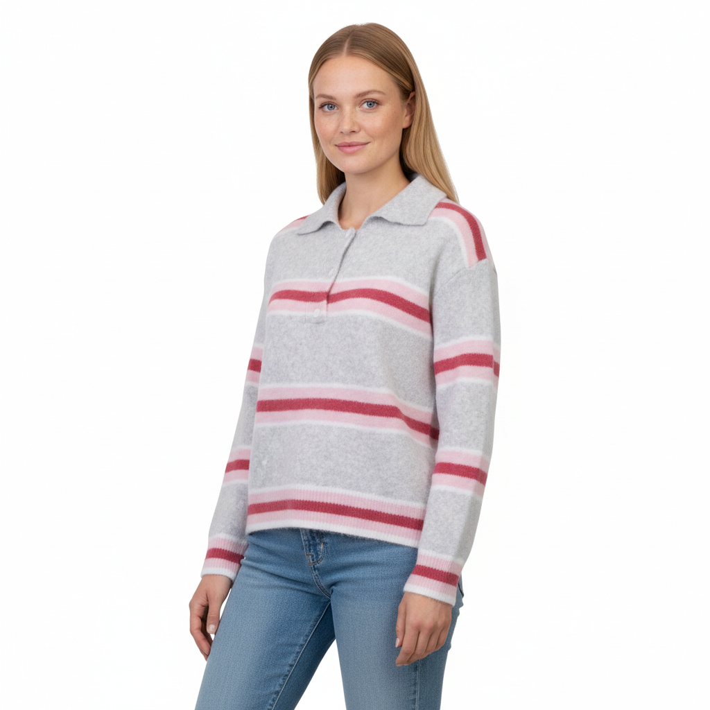 Dame Striktrøje - GRIS - GRÅ