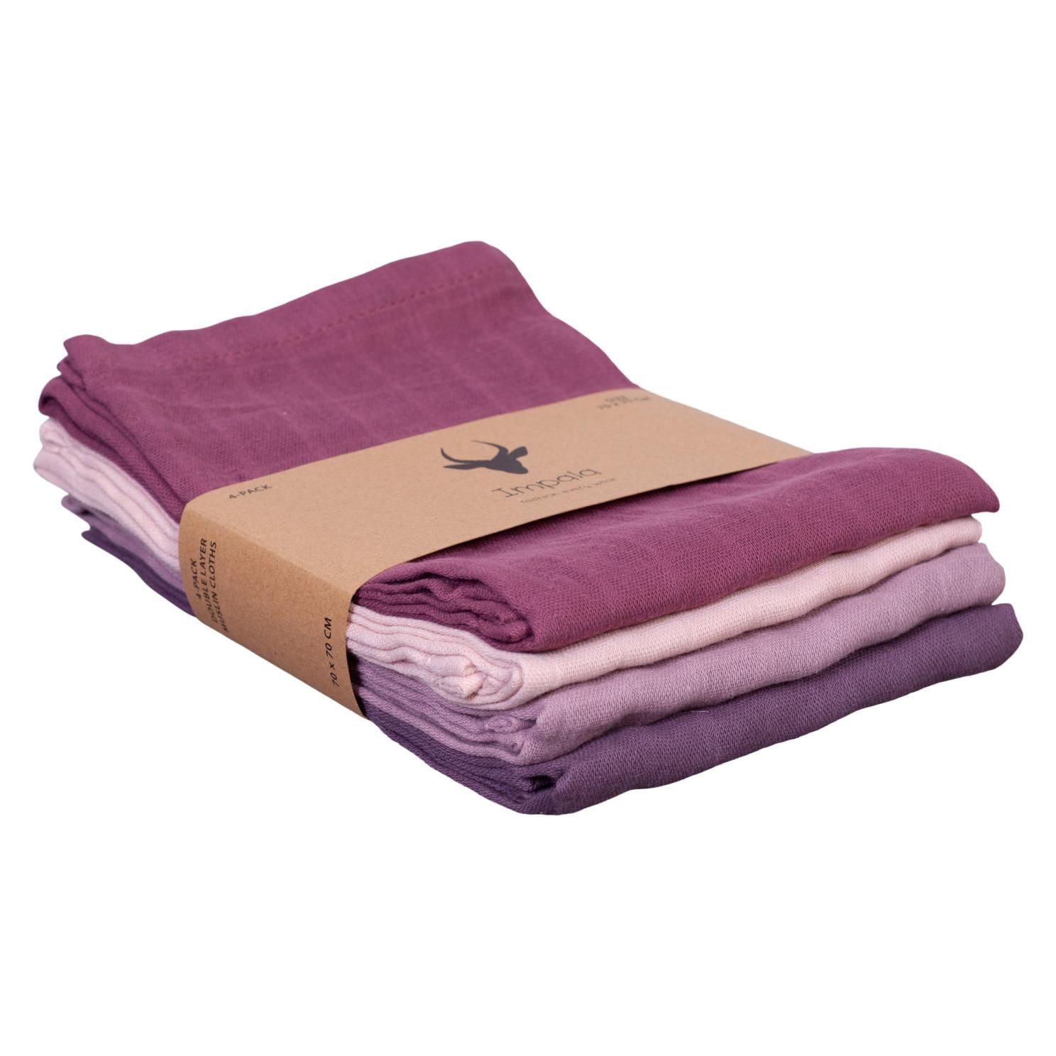 Impala Muslin Baby Stofble - Girl Colour 4 Pack