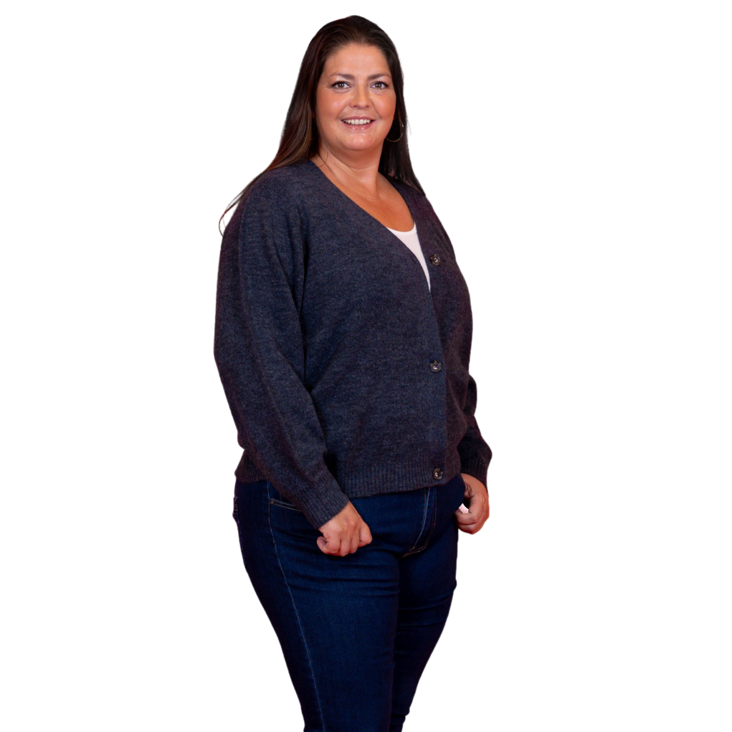 Steenholt Gora Dame Cardigan Plus Size - Blue Nights