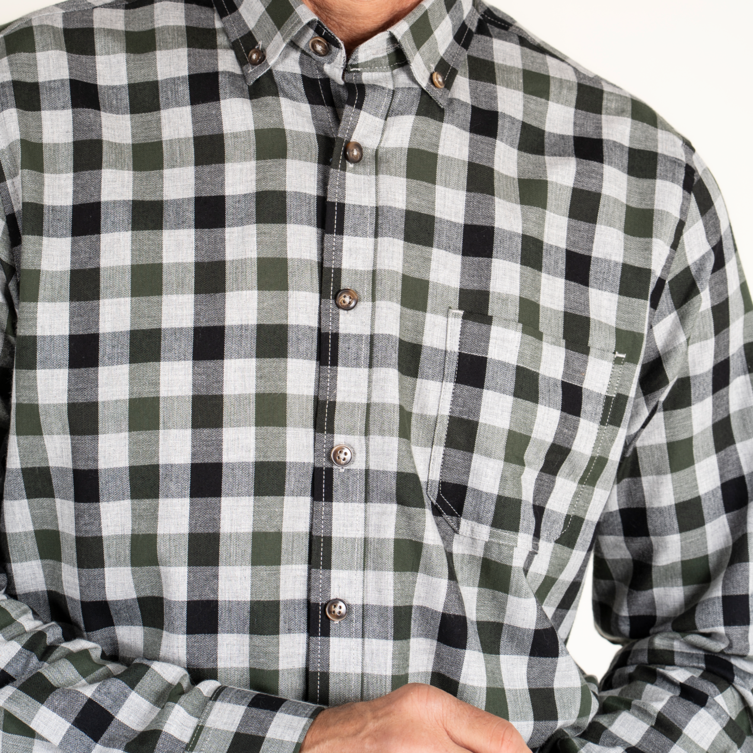 Vito Murat Herre Skjorte - Old Green