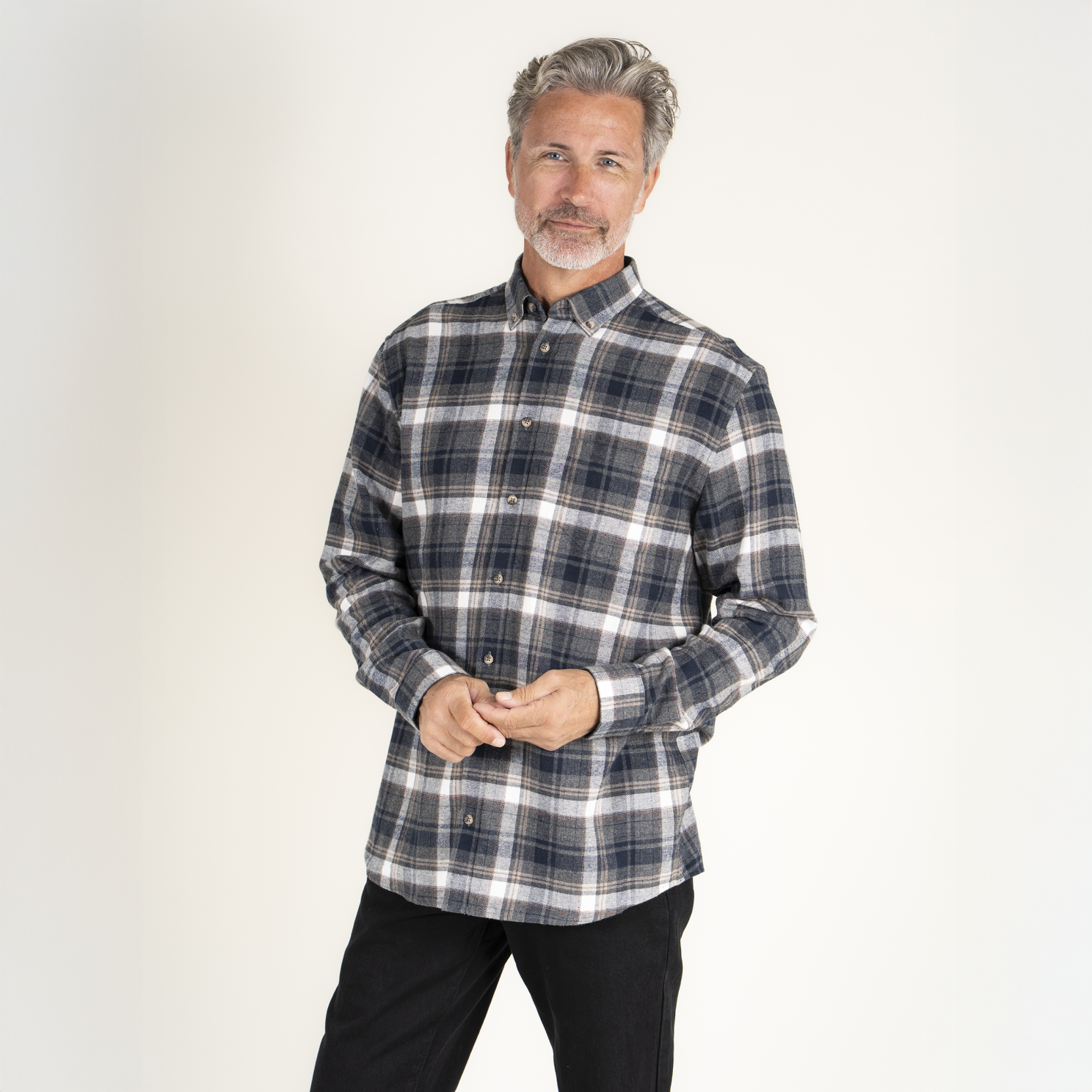 Vito Farmer Herre Skjorte - Mid Grey