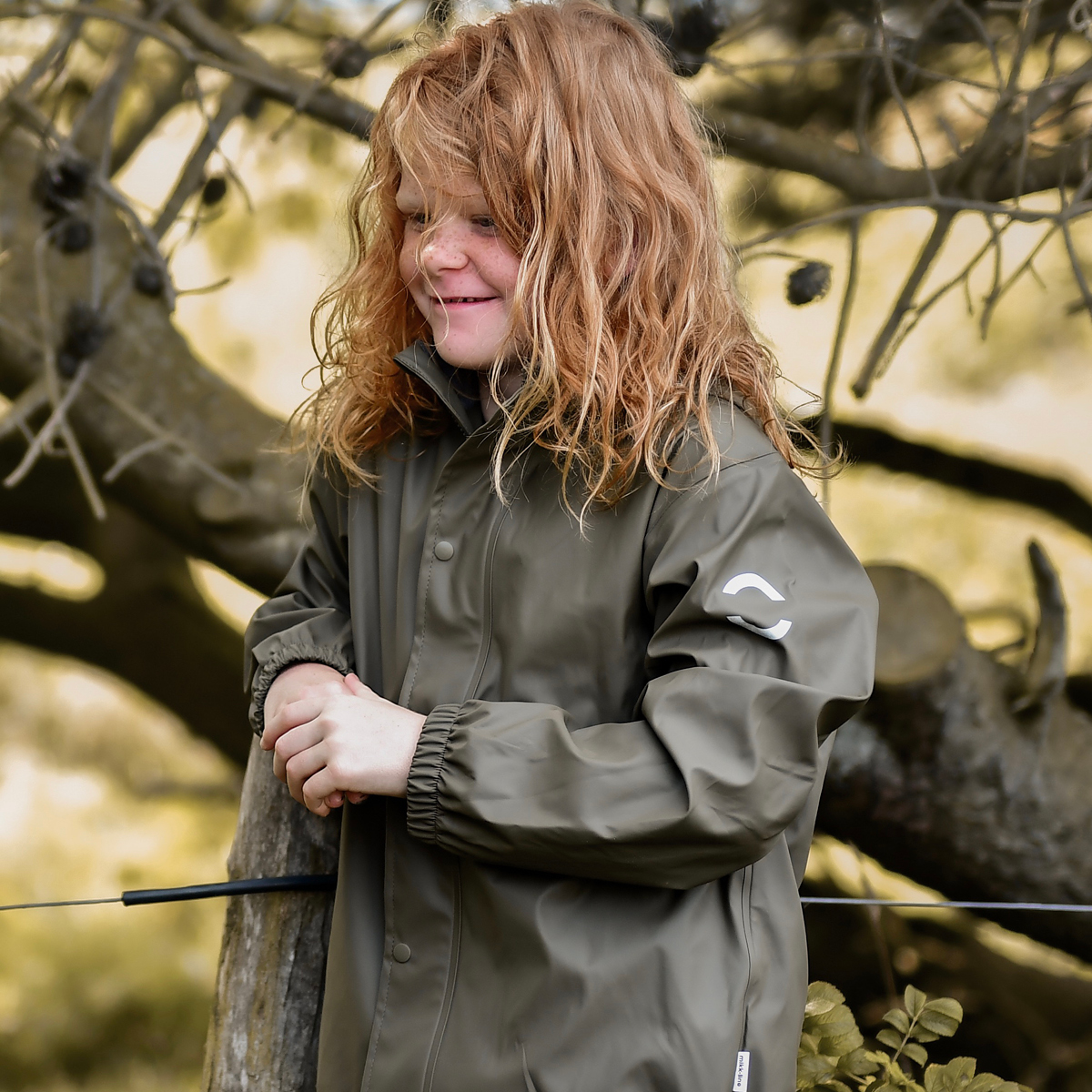 Mikk-line Børne Regnsæt - Dusty Olive