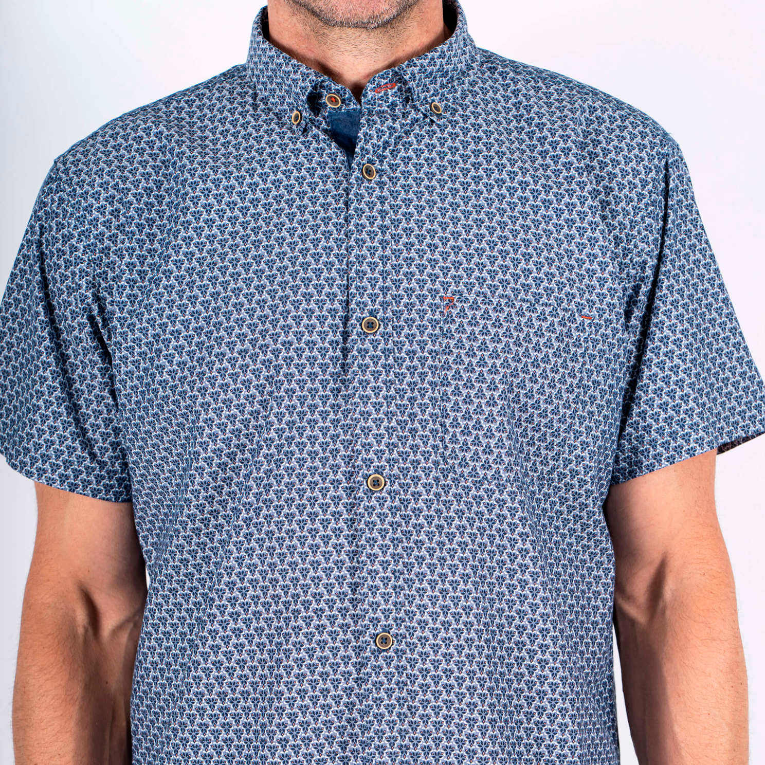 Pre End Julius Herre Kortærmet skjorte - Star Blue