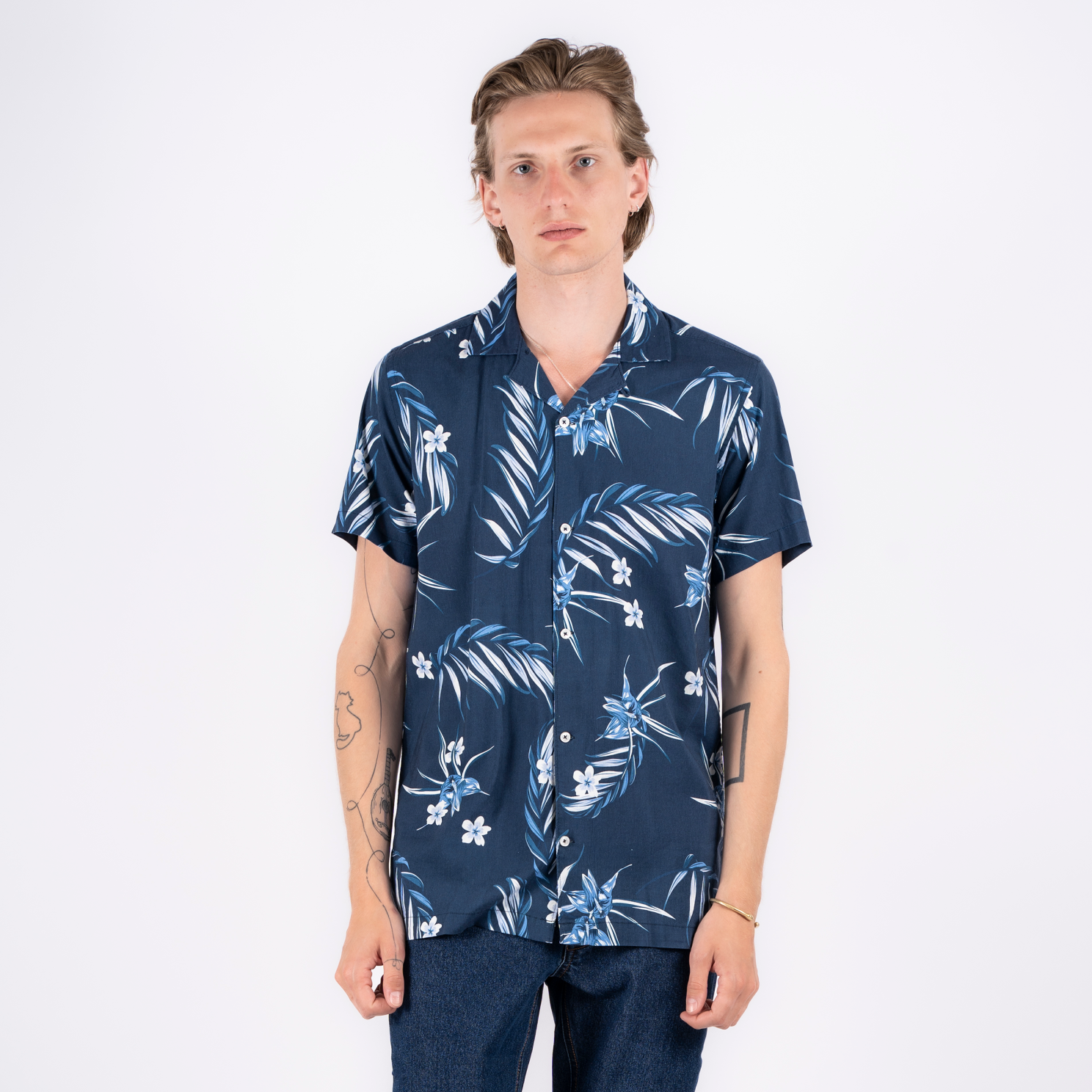 Marcus Boz Herre Kortærmet skjorte - Dk. Navy