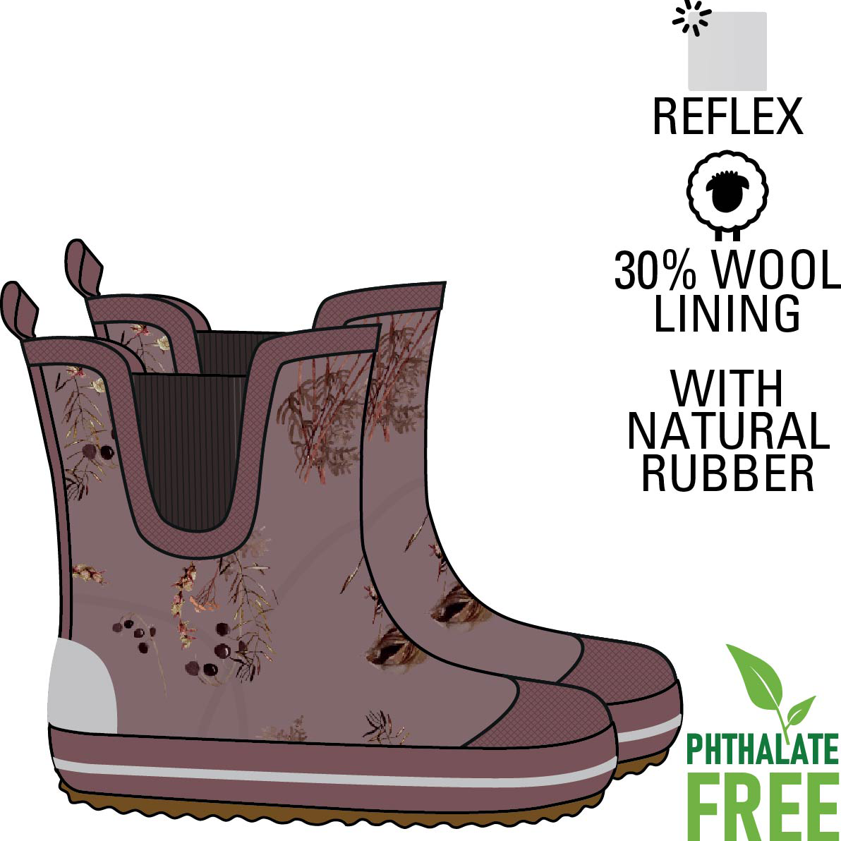 Mikk-line Pige Gummistøvler - Burlwood