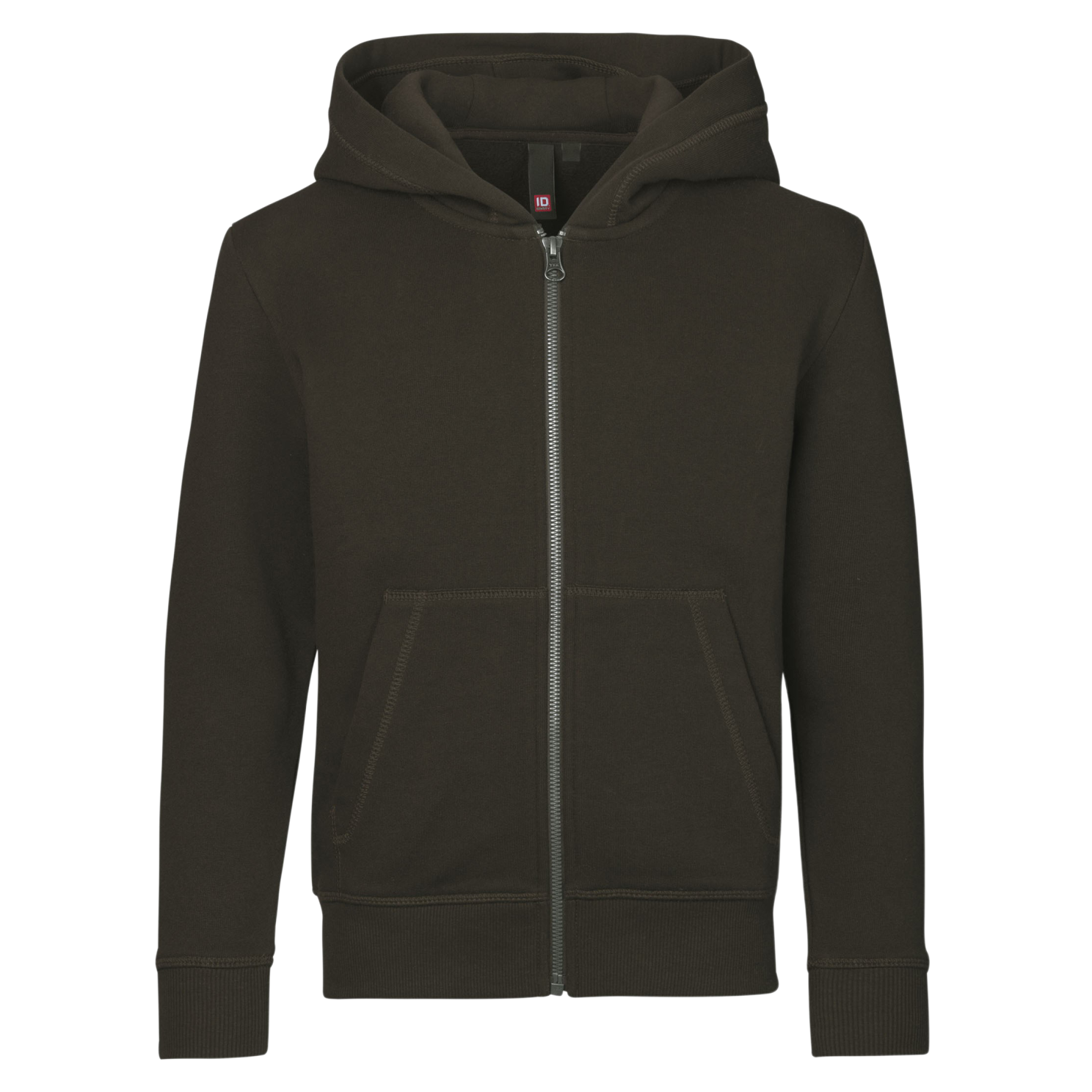 ID Core Zip Børne Hættetrøje - Oliven