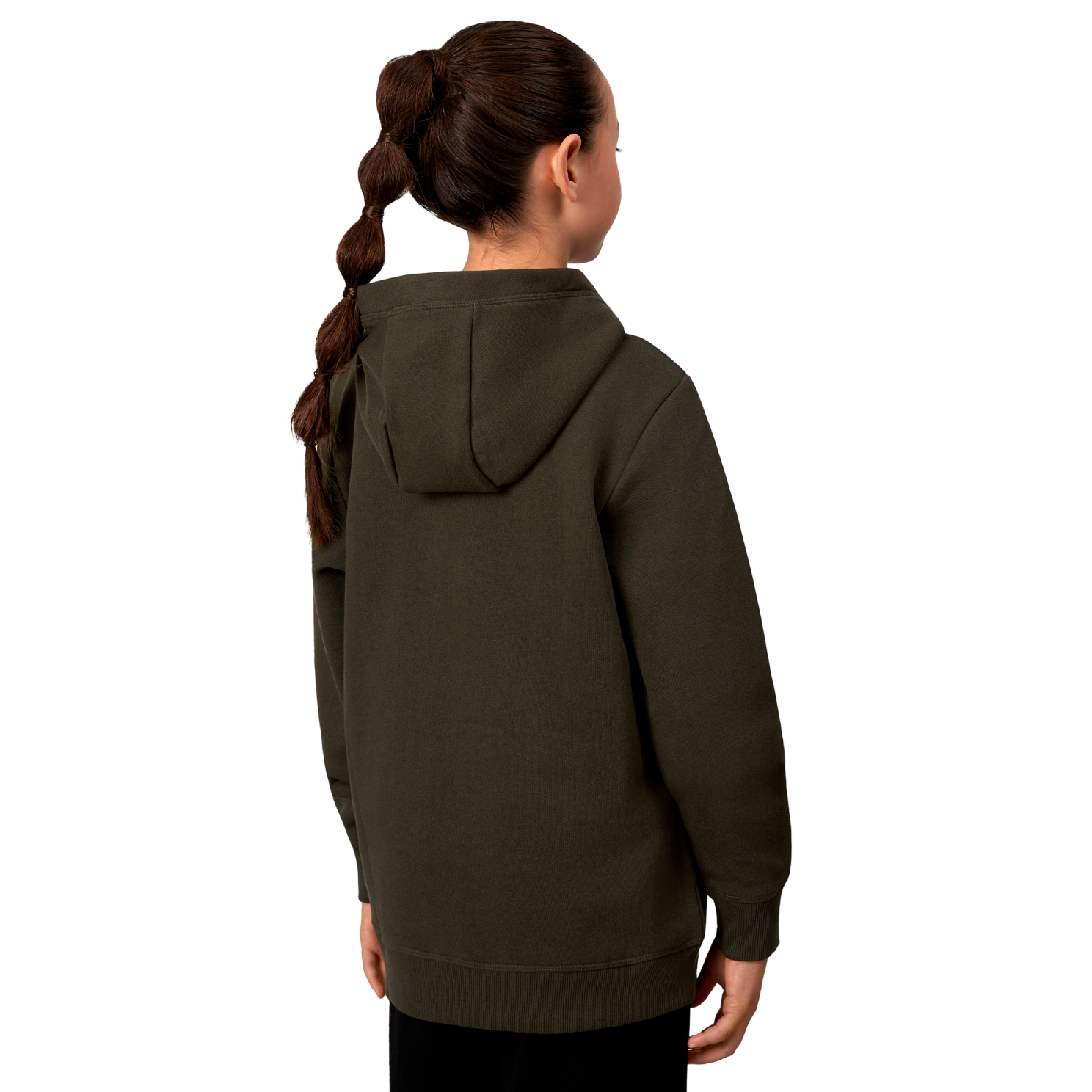 ID Core Zip Børne Hættetrøje - Oliven
