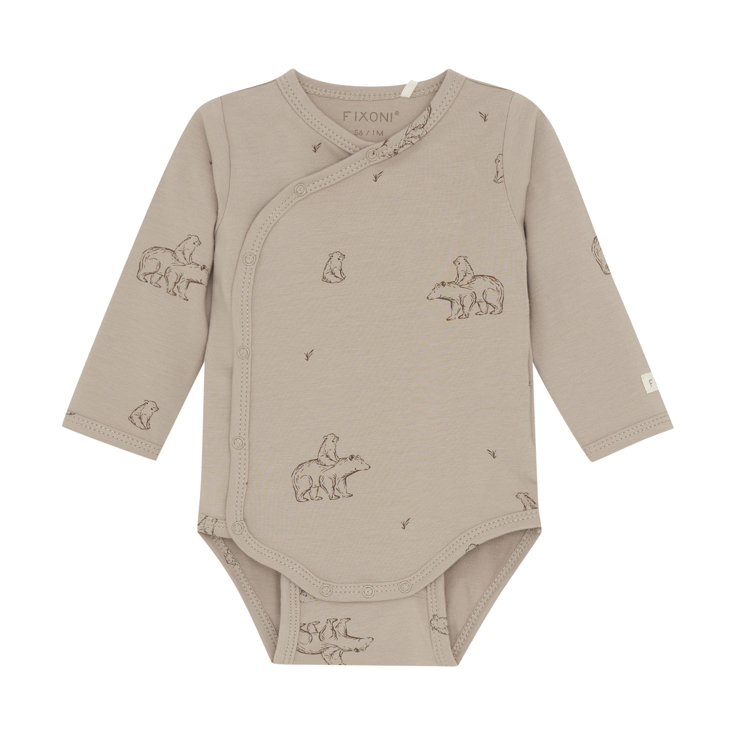 Fixoni Baby Body i økologisk bomuld - Mocha Meringue