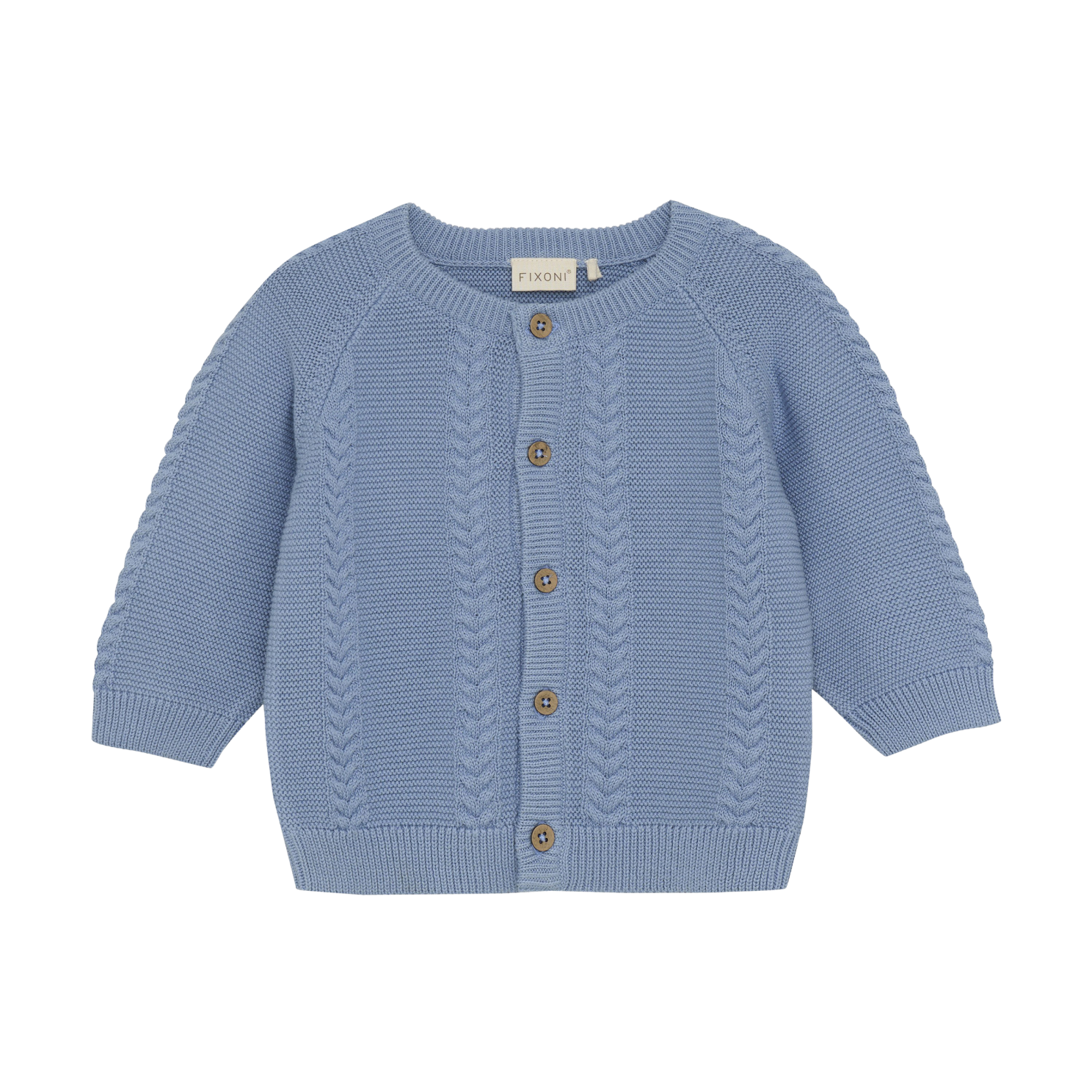 Fixoni Baby Cardigan i økologisk bomuld - Rain Washed