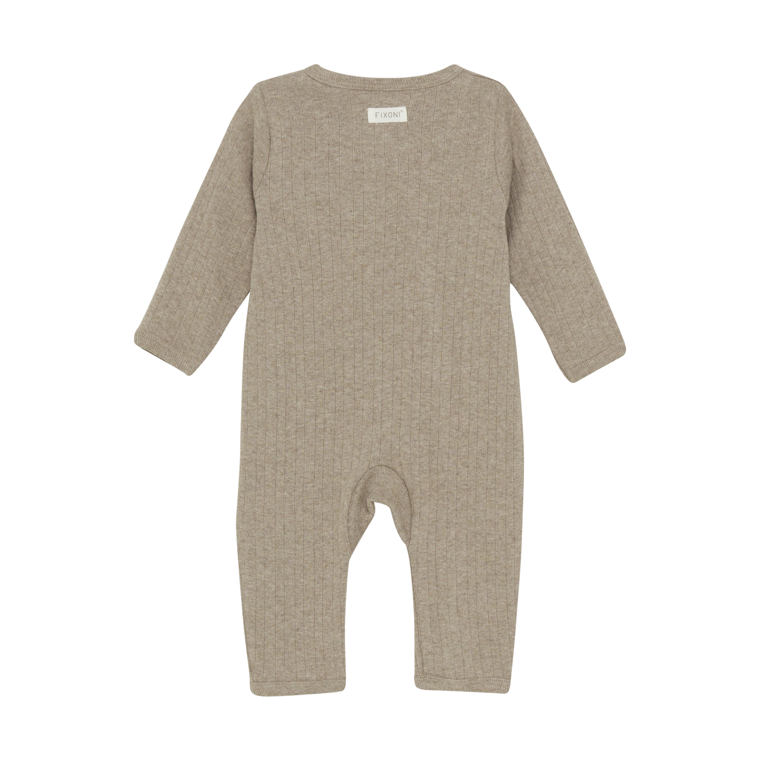 Fixoni Baby Heldragt i økologisk bomuld - Mocha Meringue Melange