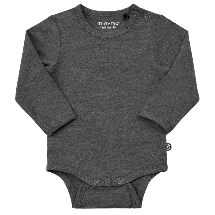 Minymo Baby Body - Dark Grey Melange