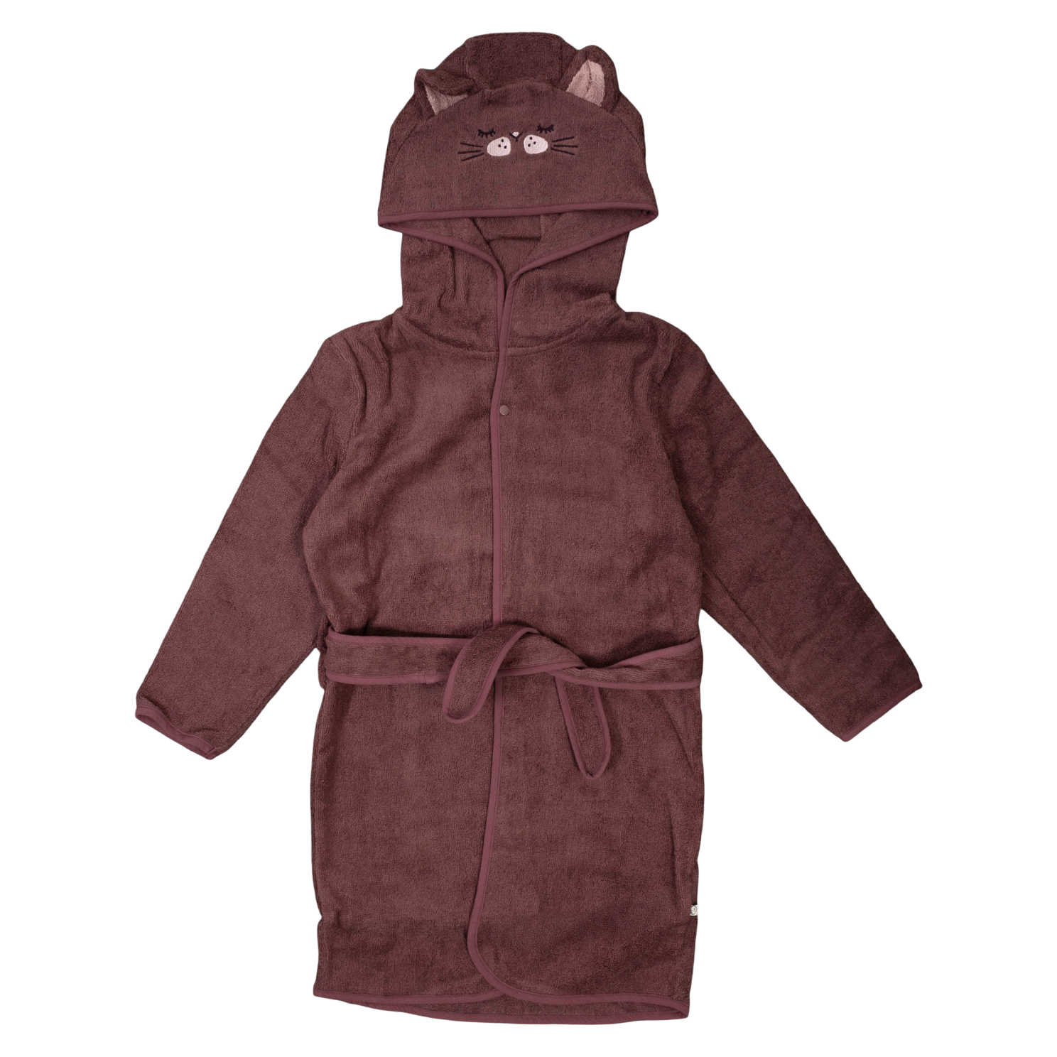 Pippi Børne Morgenkåbe i økologisk bomuld - Rose Brown