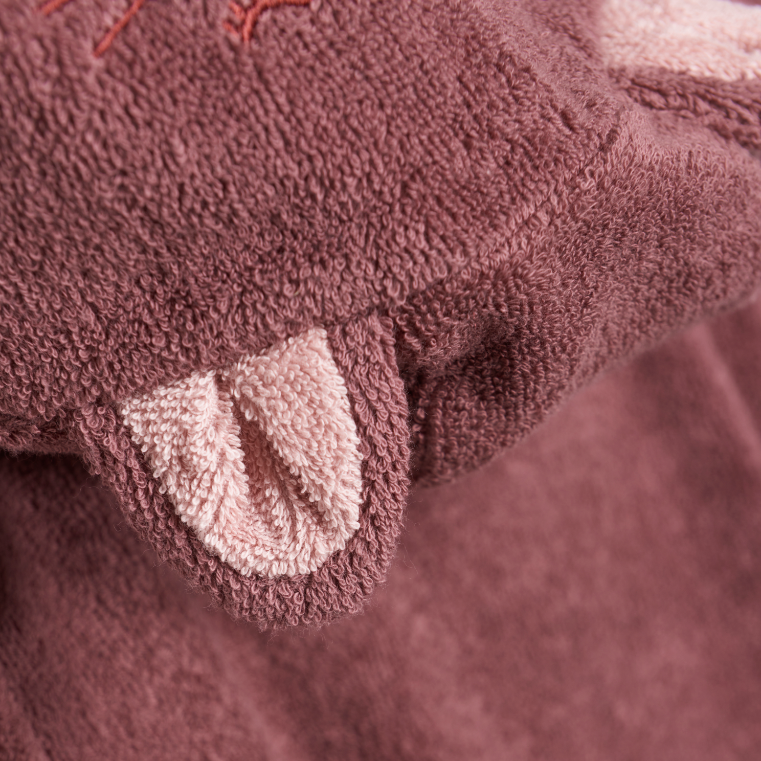 Pippi Børne Morgenkåbe i økologisk bomuld - Rose Brown