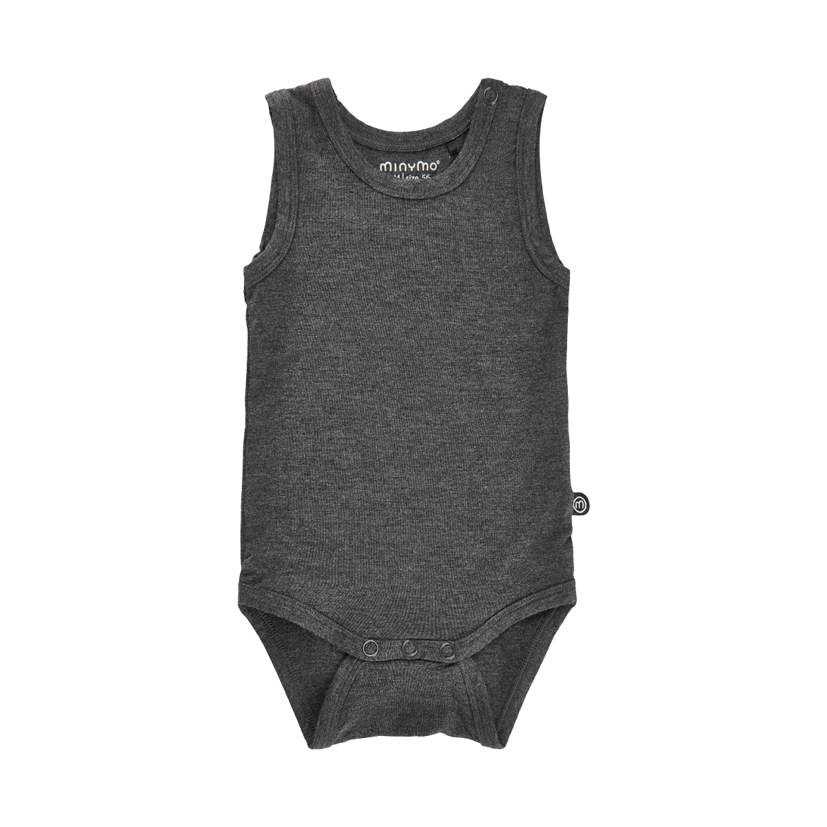 Minymo Baby Body i bambus - Dark grey melange
