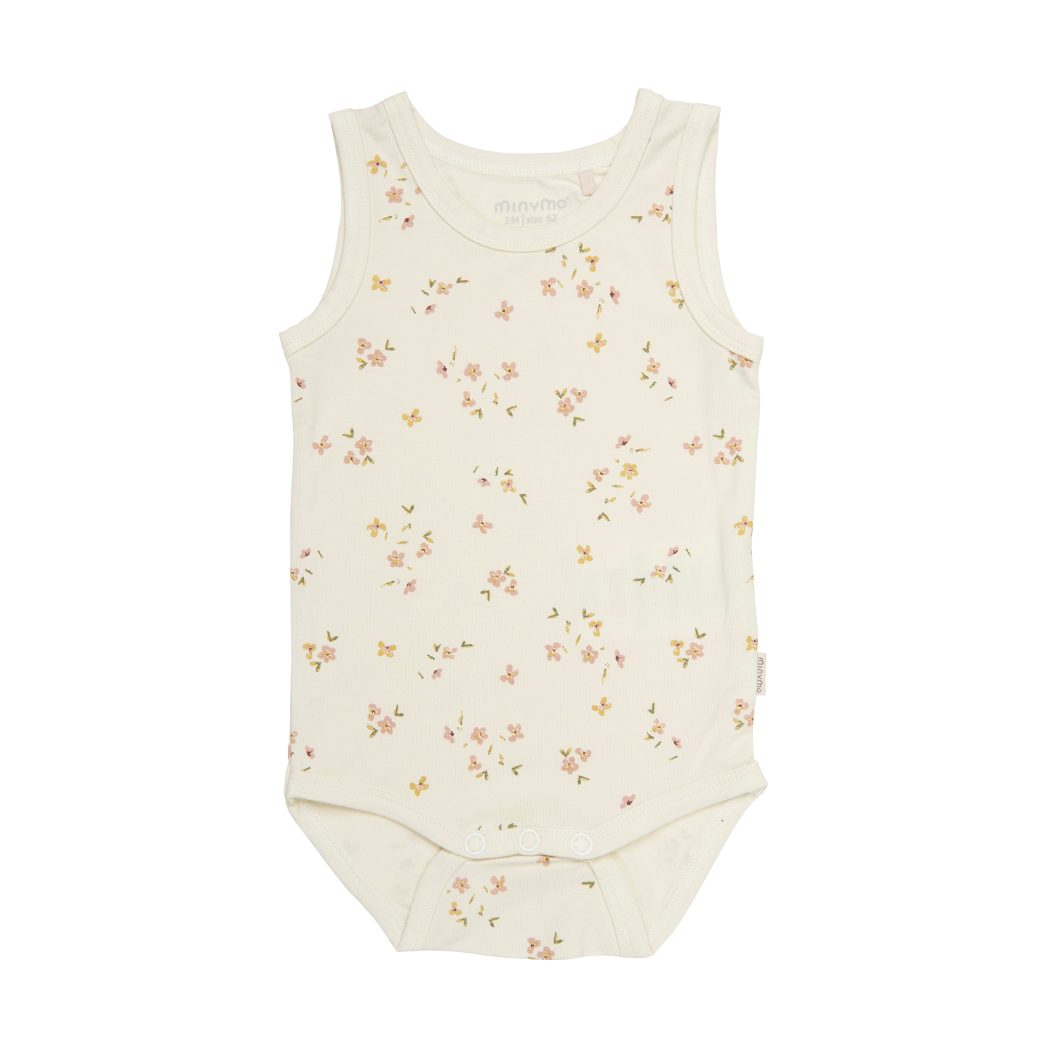 Minymo Baby Body i bambus - Veiled Rose Flower