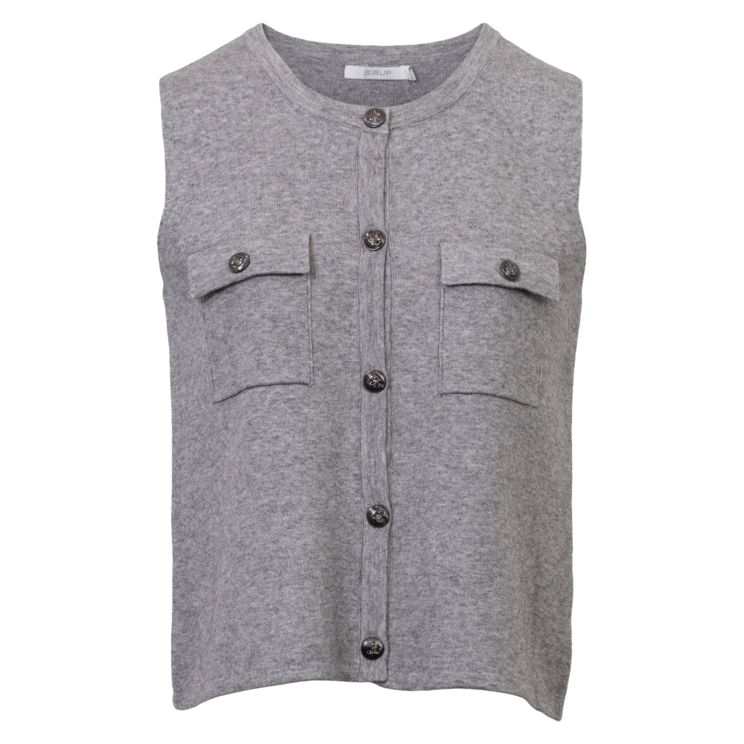 Sirup Dame Strikvest - Dark Grey Melange