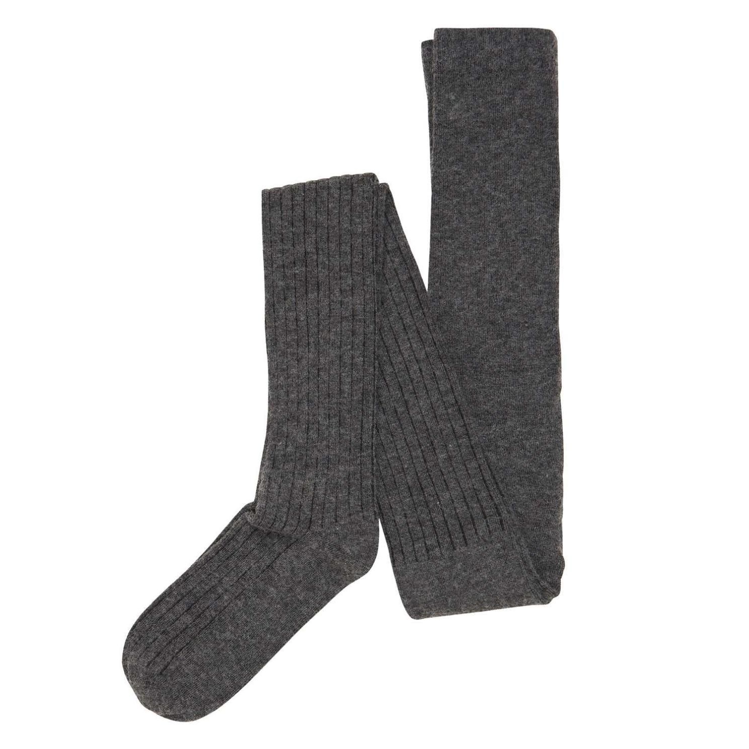 Minymo Børne Strømpebukser i uldmix - Grey Melange