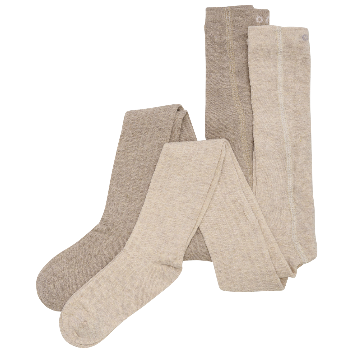 Minymo Børne Strømpebukser i uldmix - Silver Mink Melange