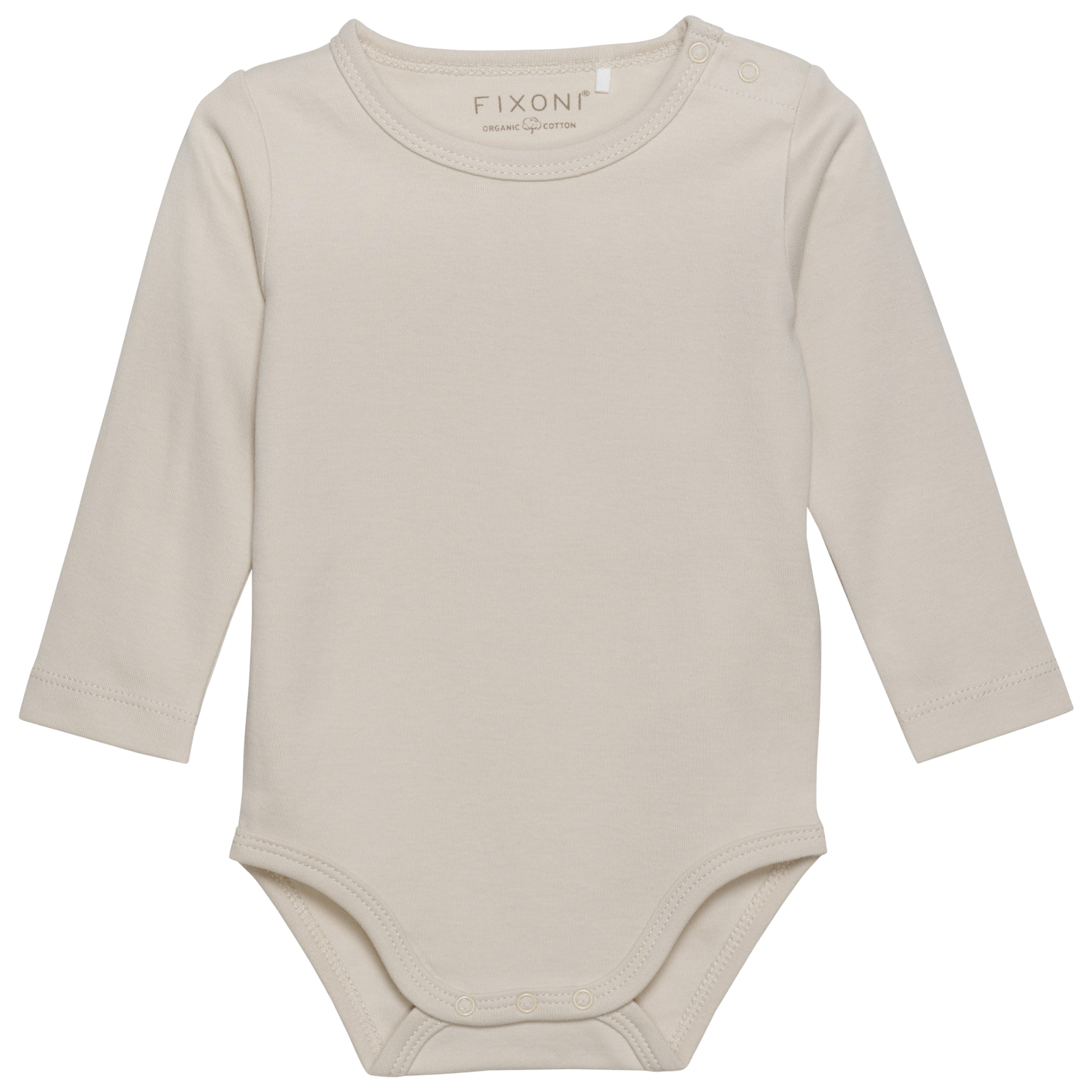 Fixoni Baby Body i økologisk bomuld - Oatmeal