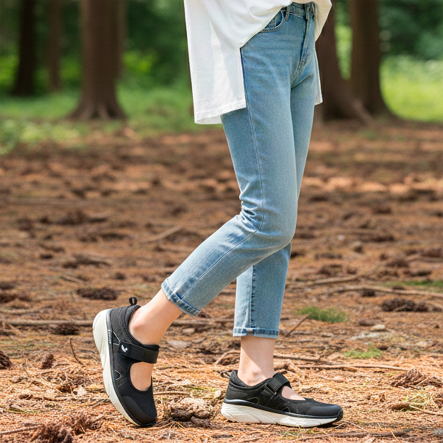 SJ Dame Sandaler - Sort/sølv