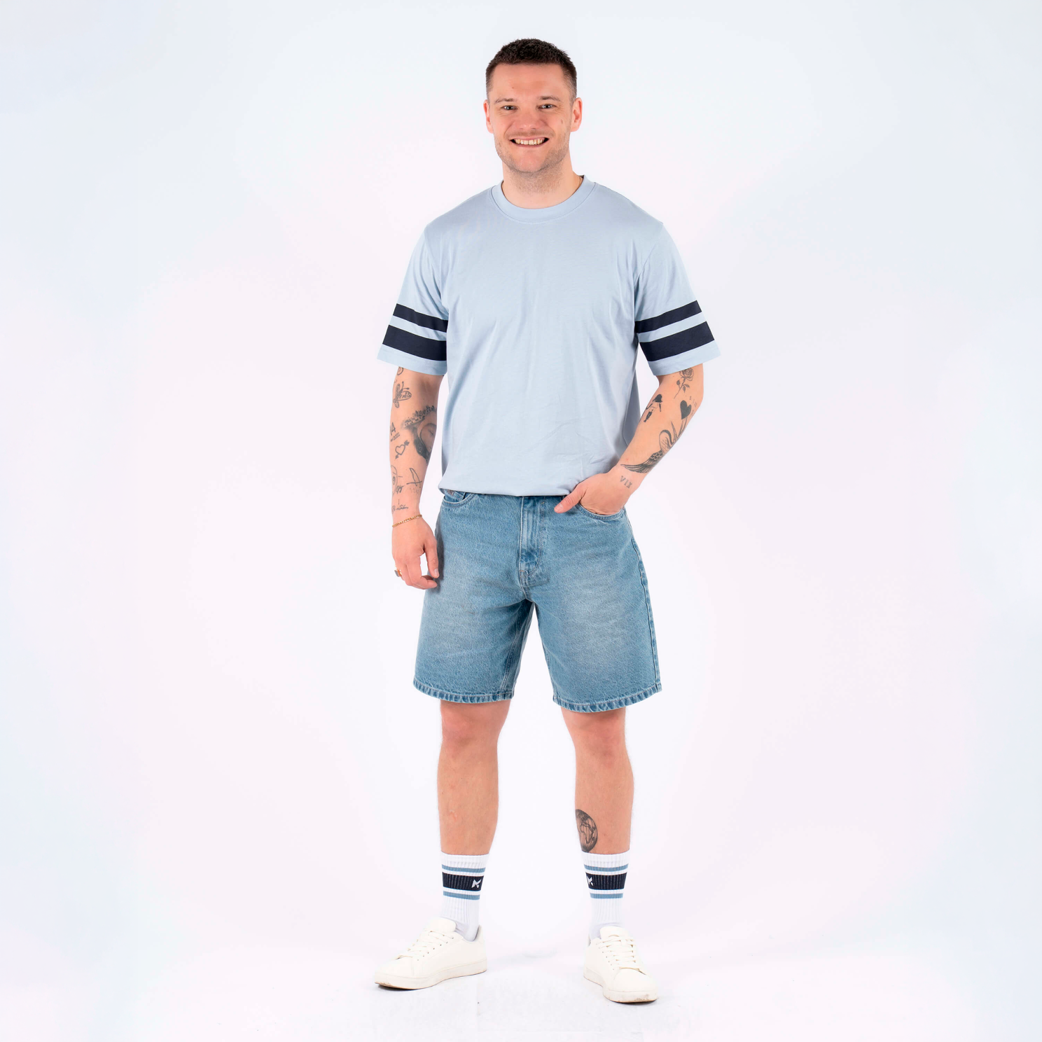 Marcus Justin Herre Shorts - Light Blue Snow