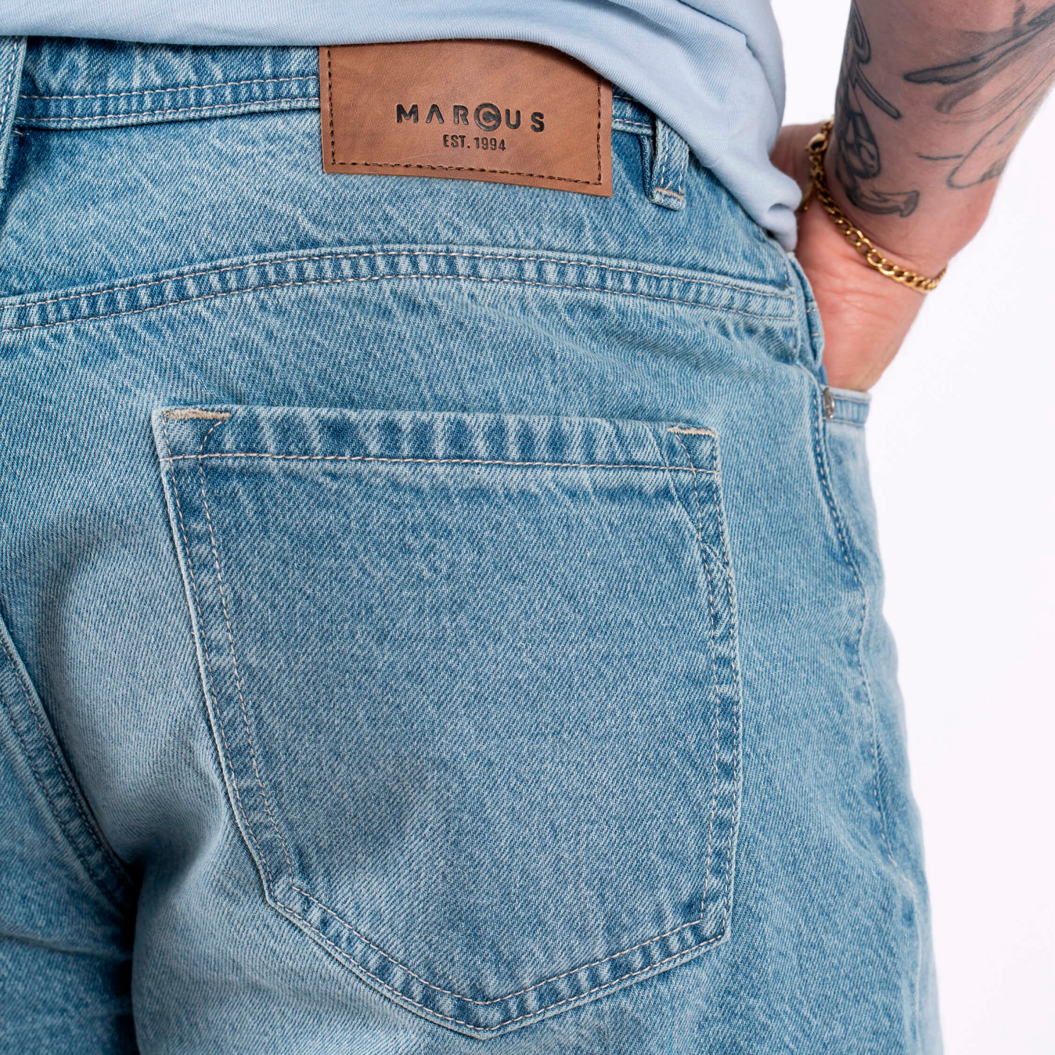 Marcus Justin Herre Shorts - Light Blue Snow