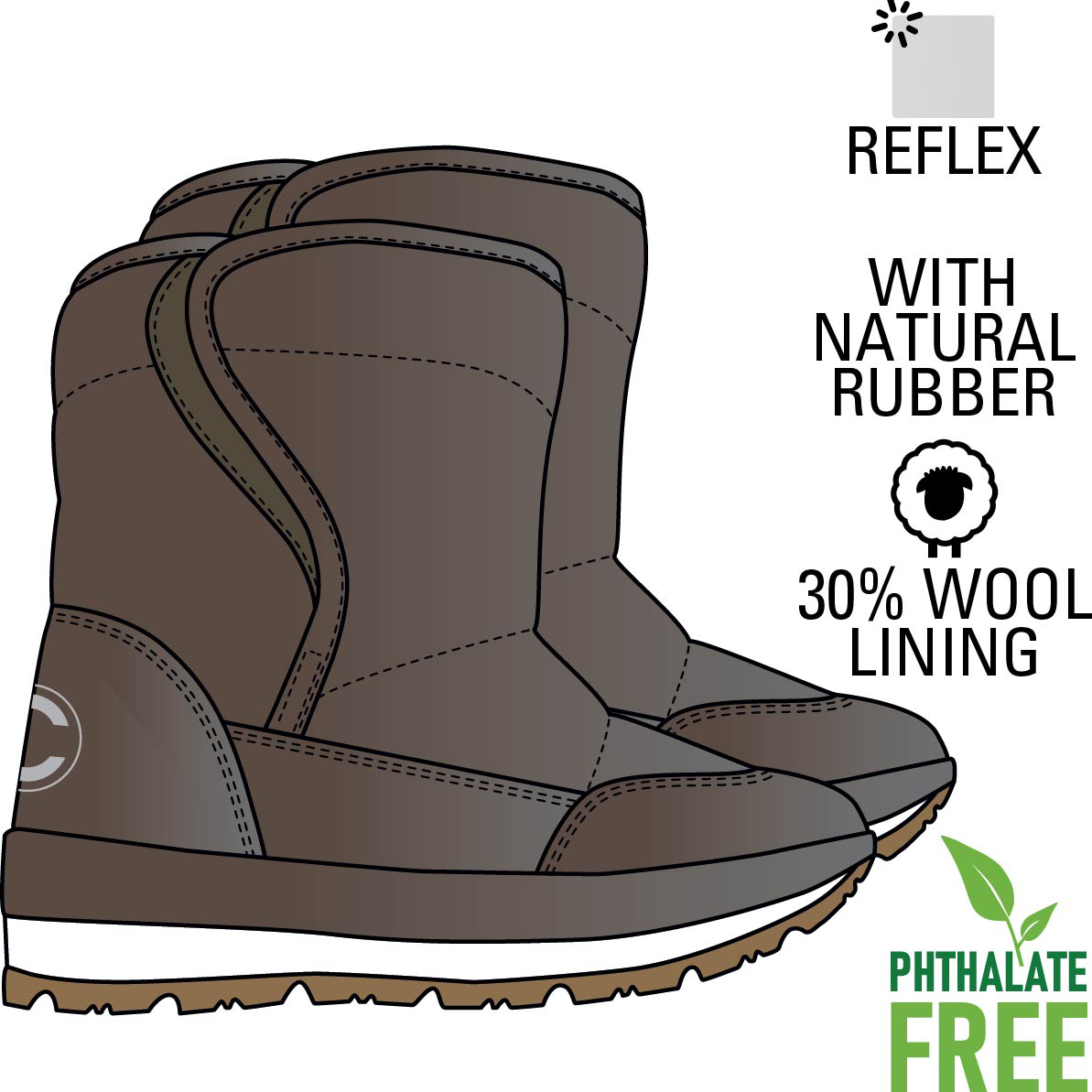 Mikk-line Pige Vinterstøvler - Burlwood