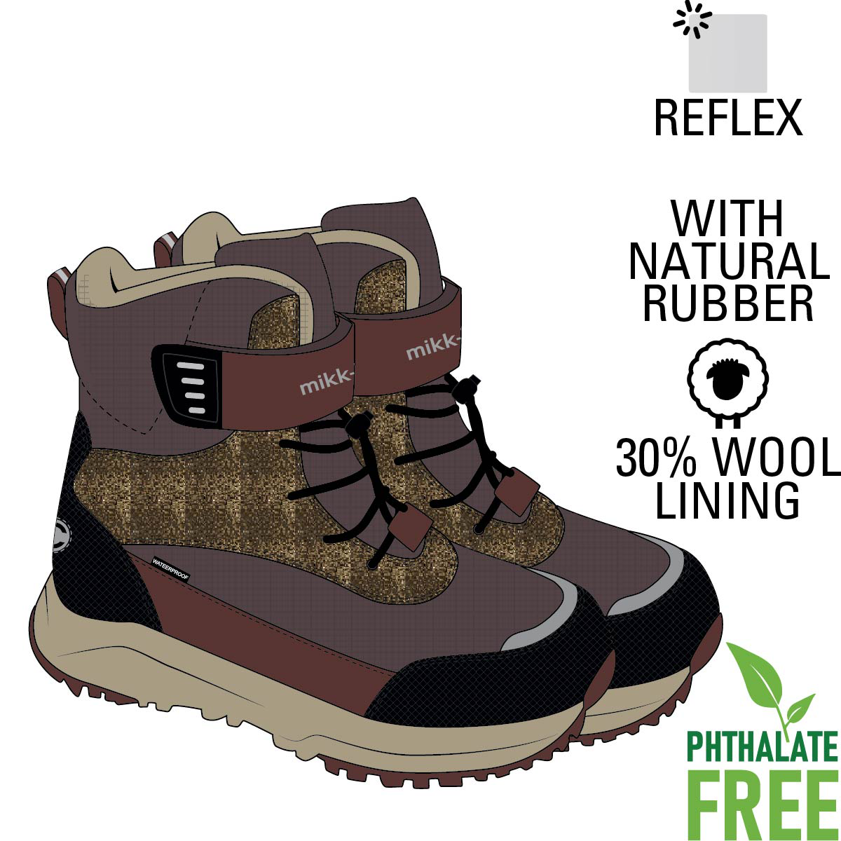 Mikk-line Pige Vinterstøvler - Raisin