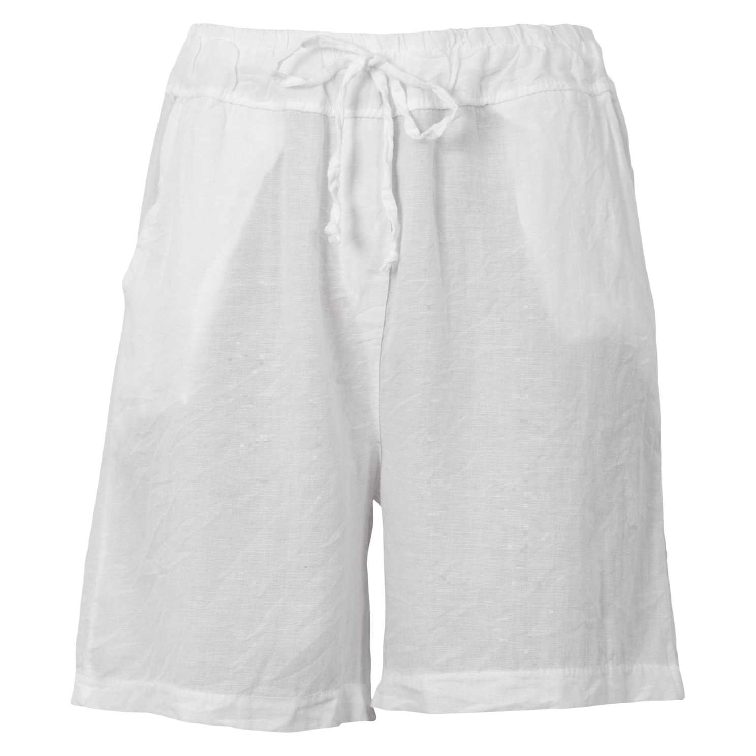 Leonora Dame Shorts i hørmix - Bright White