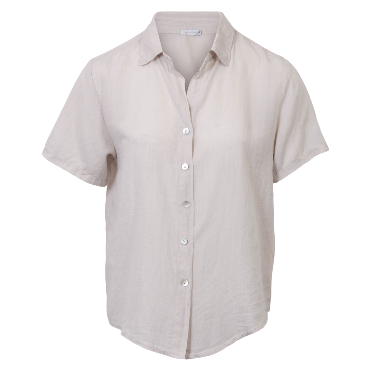 Leonora Dame Kortærmet skjorte i hørmix - Woody