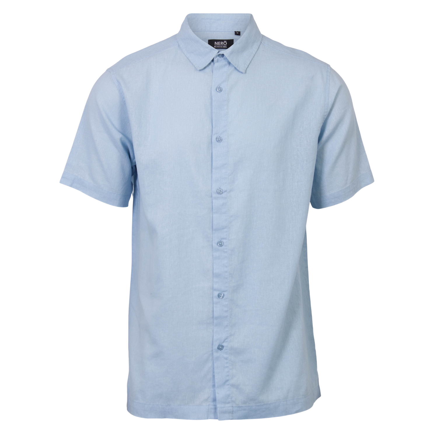 Nero Marco Herre Kortærmet skjorte i hørmix - Skywriting