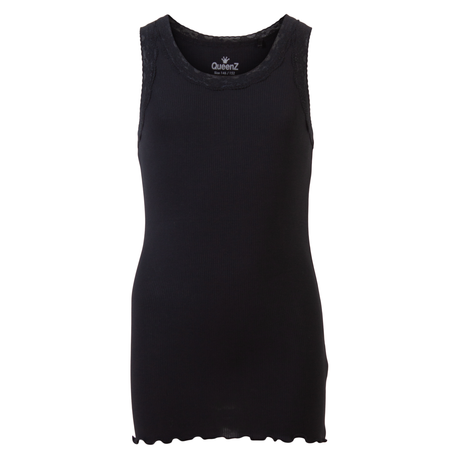 Queenz Roselina Pige Top - Black