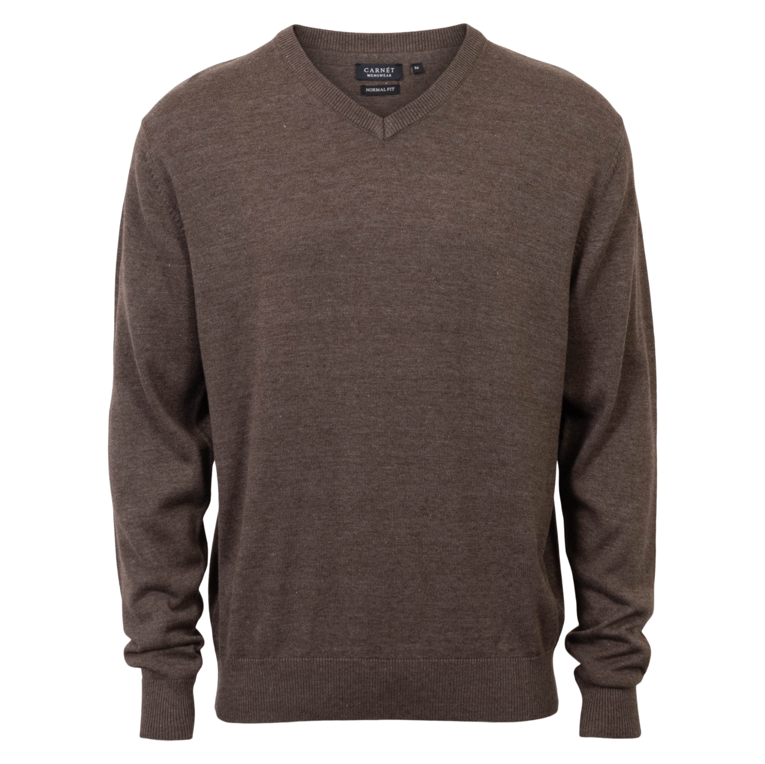 Carnét Stone Herre Striktrøje - Mid Brown Mix