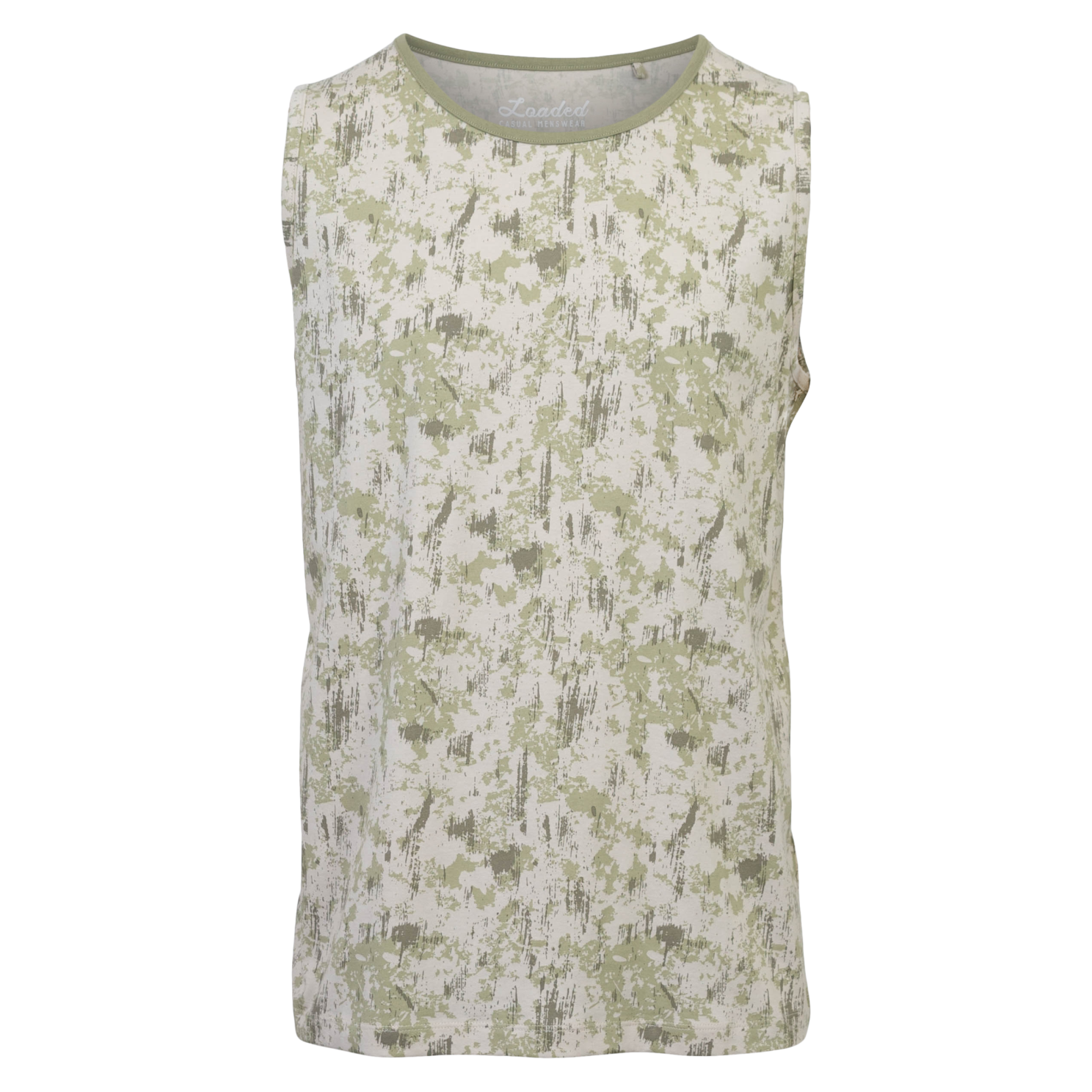 Loaded LMPLUSass Herre Tanktop Plus Size - P9 AOP Camou Olive