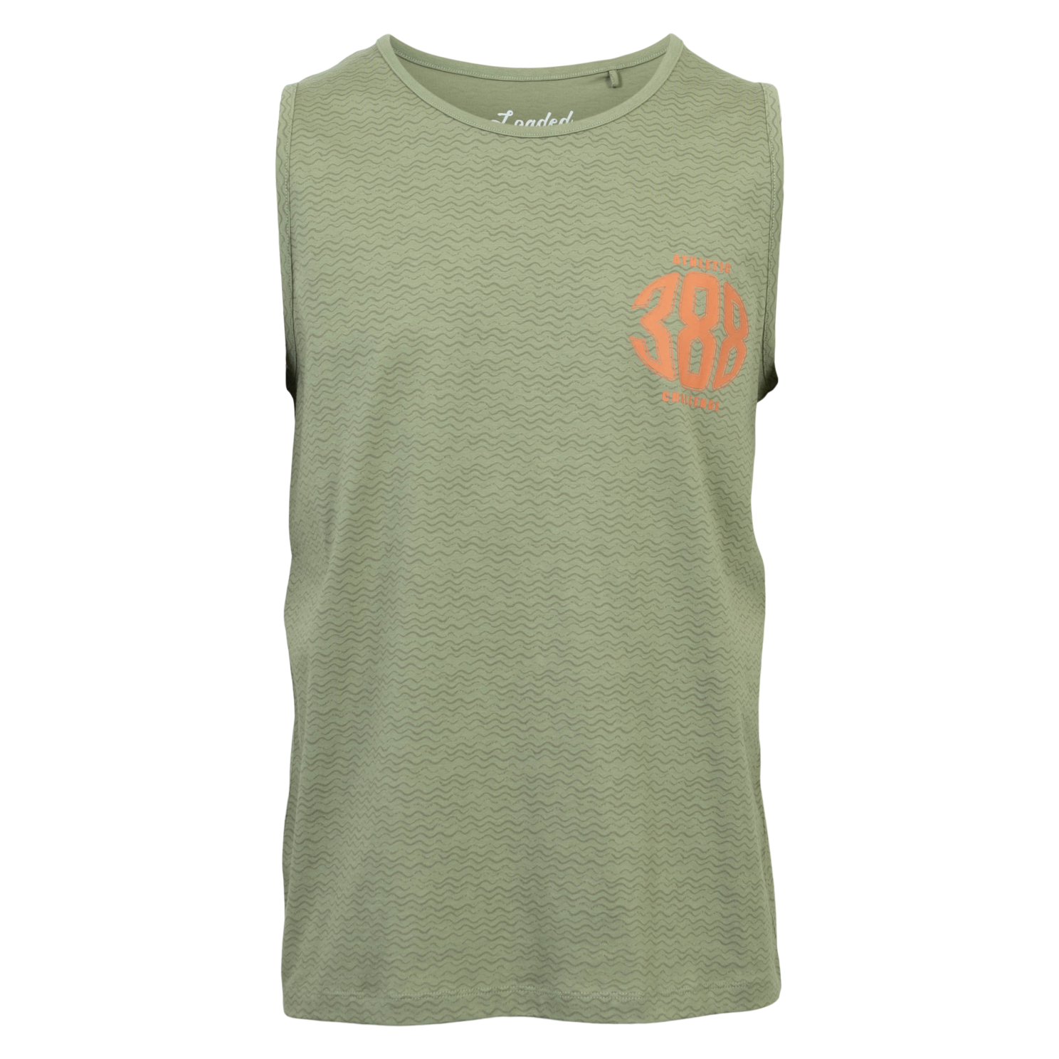 Loaded LMPLUSass Herre Tanktop Plus Size - P8 AOP Wave Olive