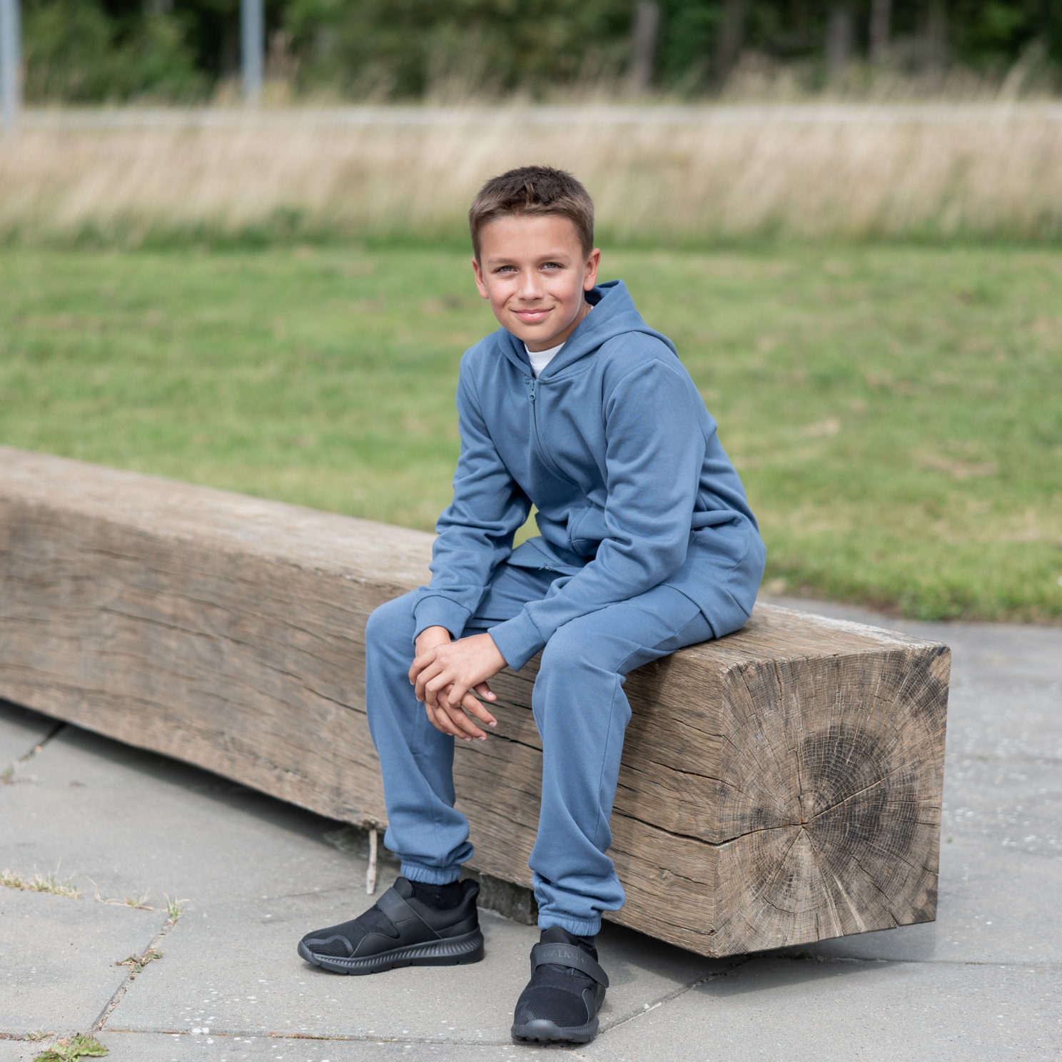 Steenholt Boston Børne Hættetrøje - Blue Horizon