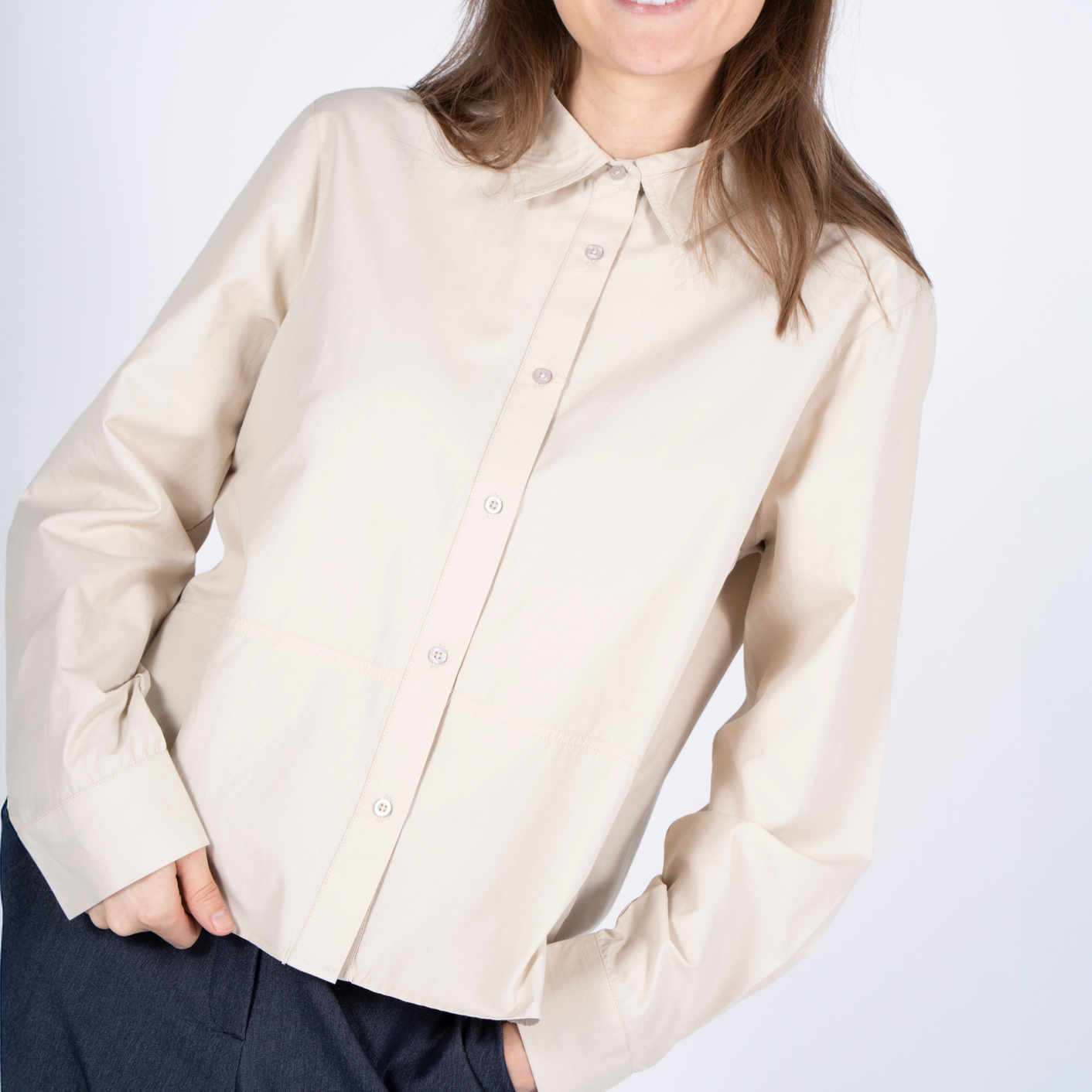 SASIA Sigrid Dame Skjorte - SANDSHELL BEIGE