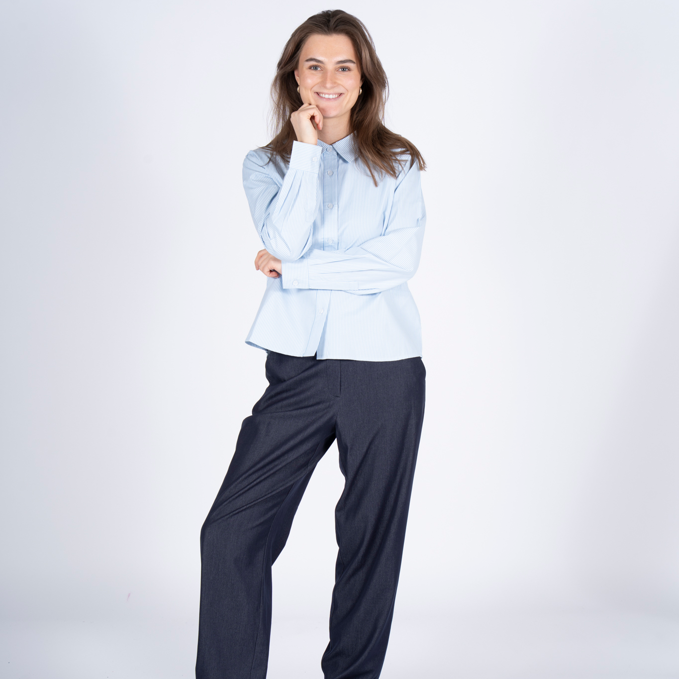 SASIA Sigrid Dame Skjorte - CASHMERE BLUE