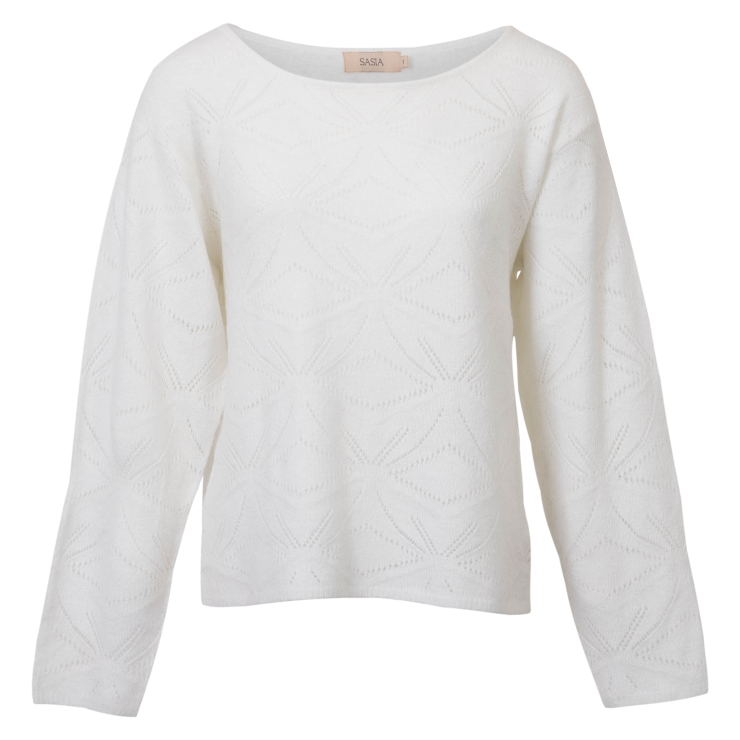 SASIA Gora Dame Striktrøje - CLOUD DANCER WHITE