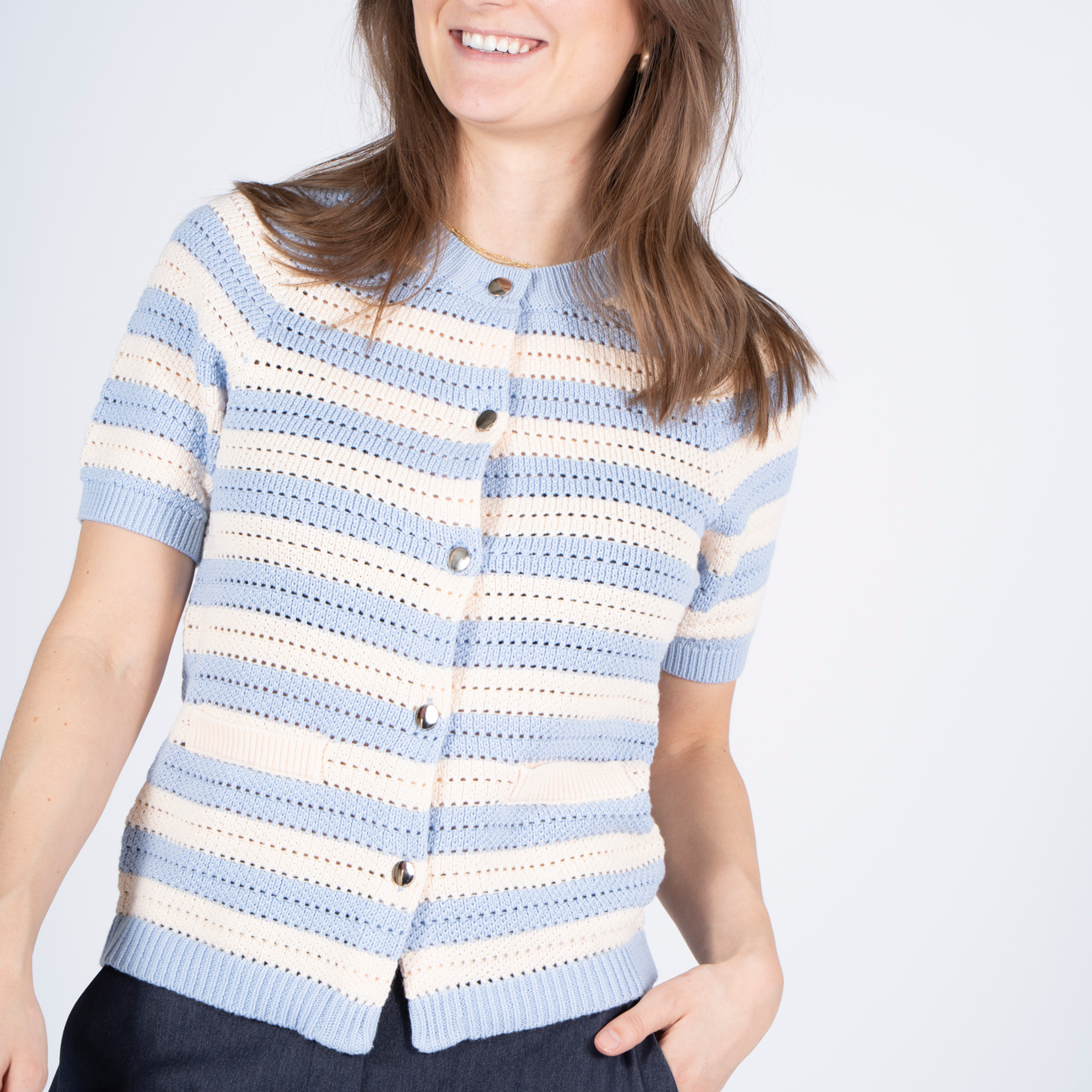 SASIA Mina Dame Cardigan - CASHMERE BLUE