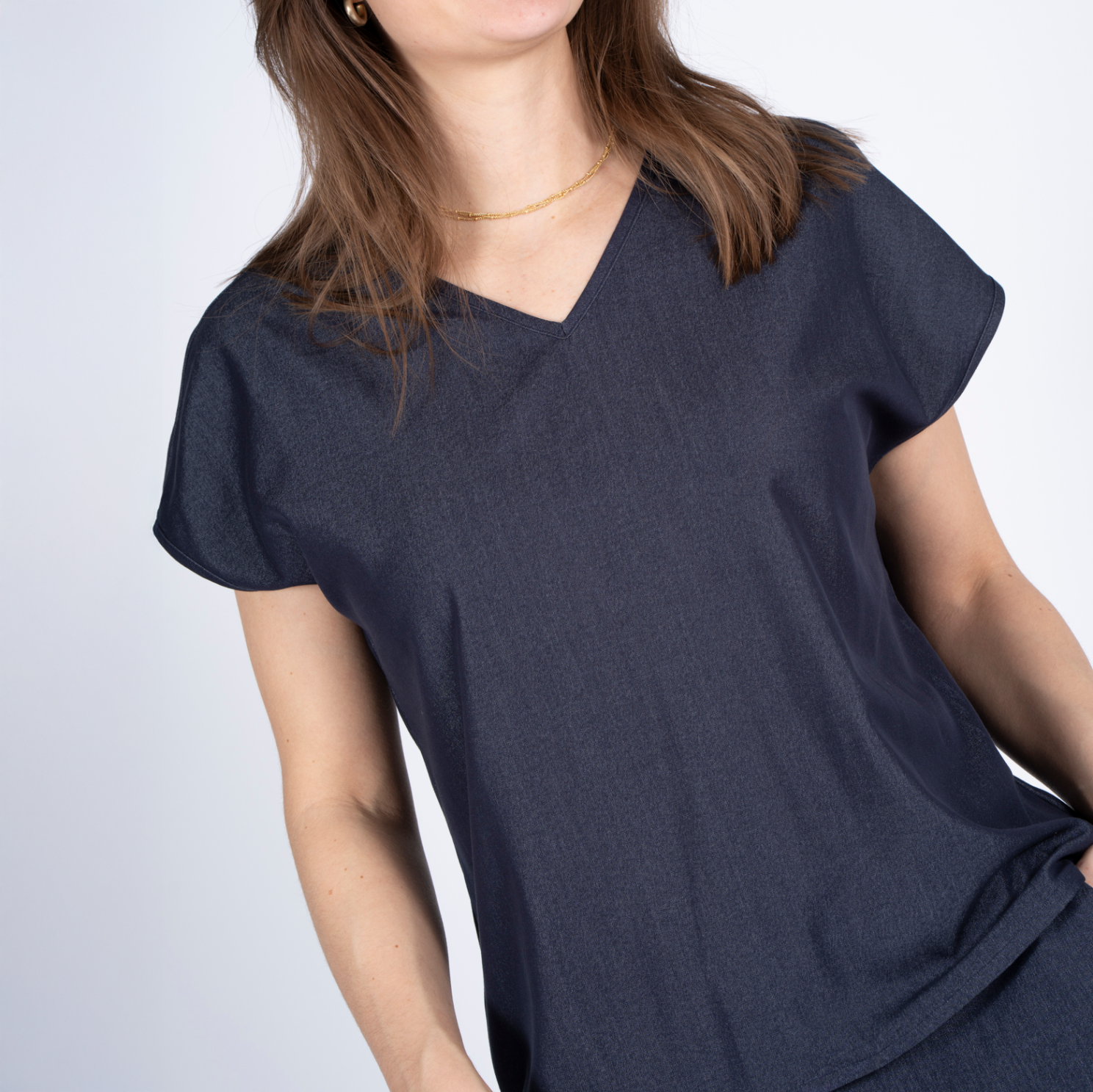 SASIA Charlotte Dame Bluse - NAVY BLAZER BLUE