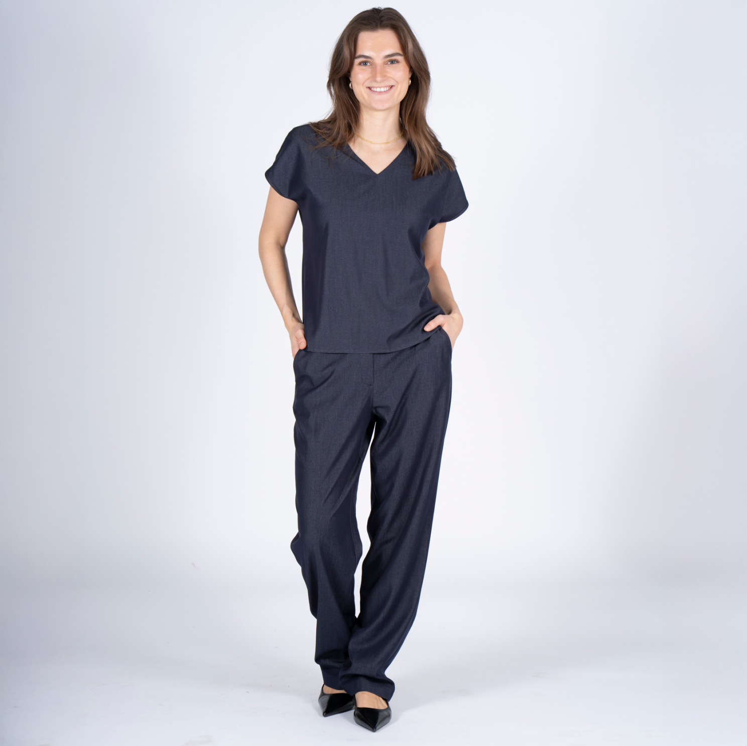 SASIA Charlotte Dame Bukser - NAVY BLAZER BLUE