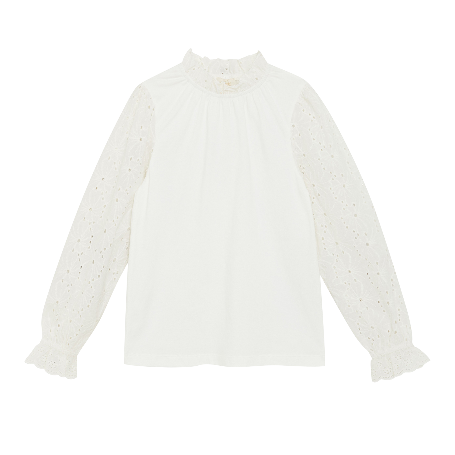 Creamie Pige Bluse i økologisk bomuld - Cloud