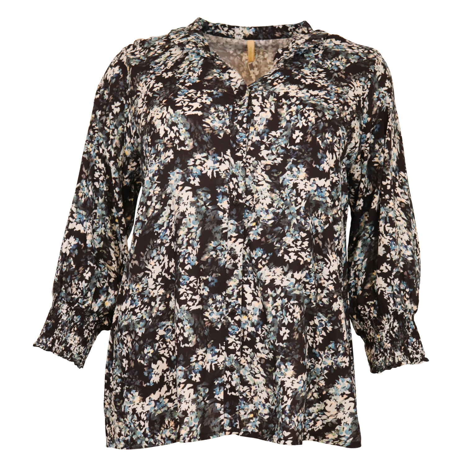 Cassiopeia Dame Bluse Plus Size - Blue Combi