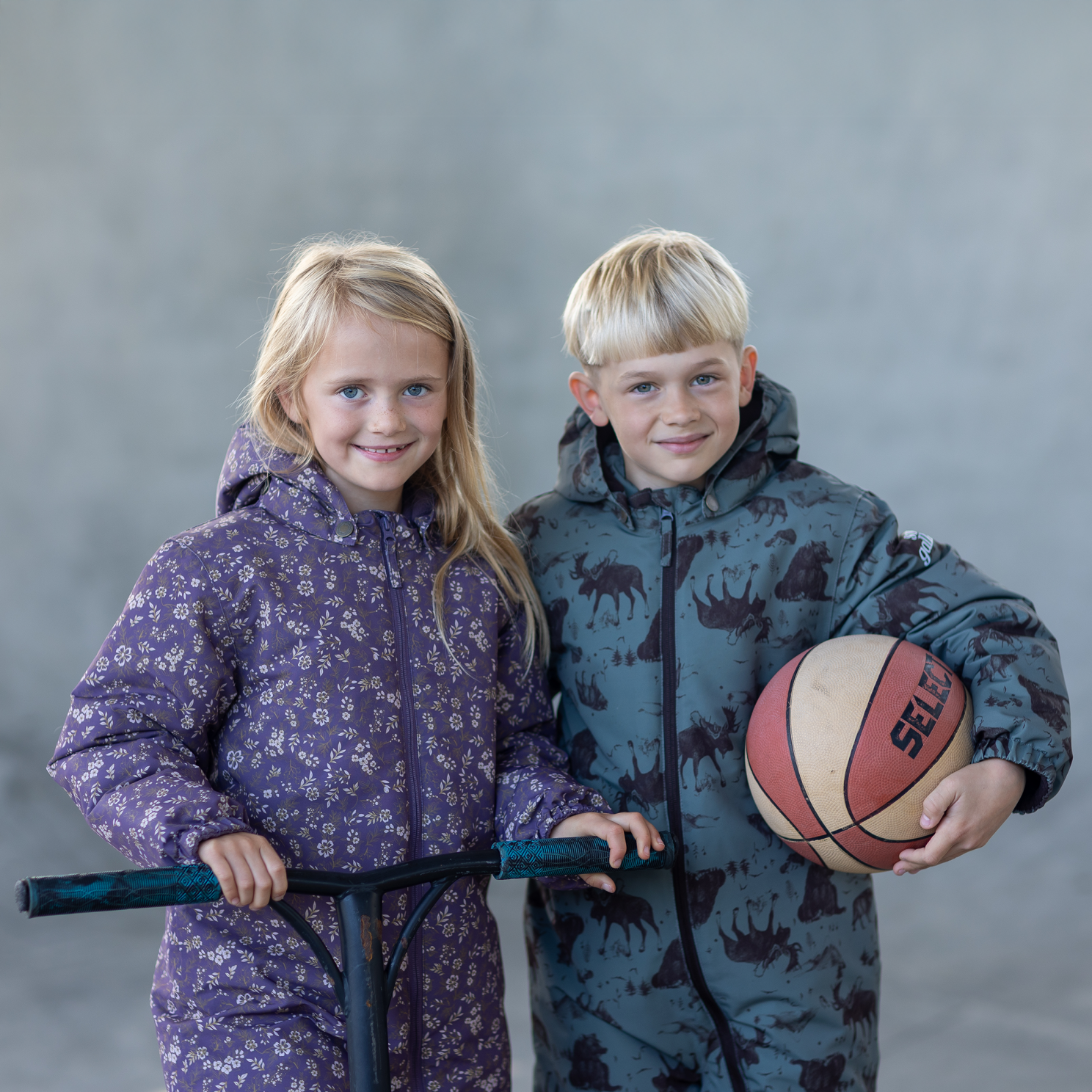 Soft Gallery Børne Flyverdragt m. fleece - Castor Gray Aop