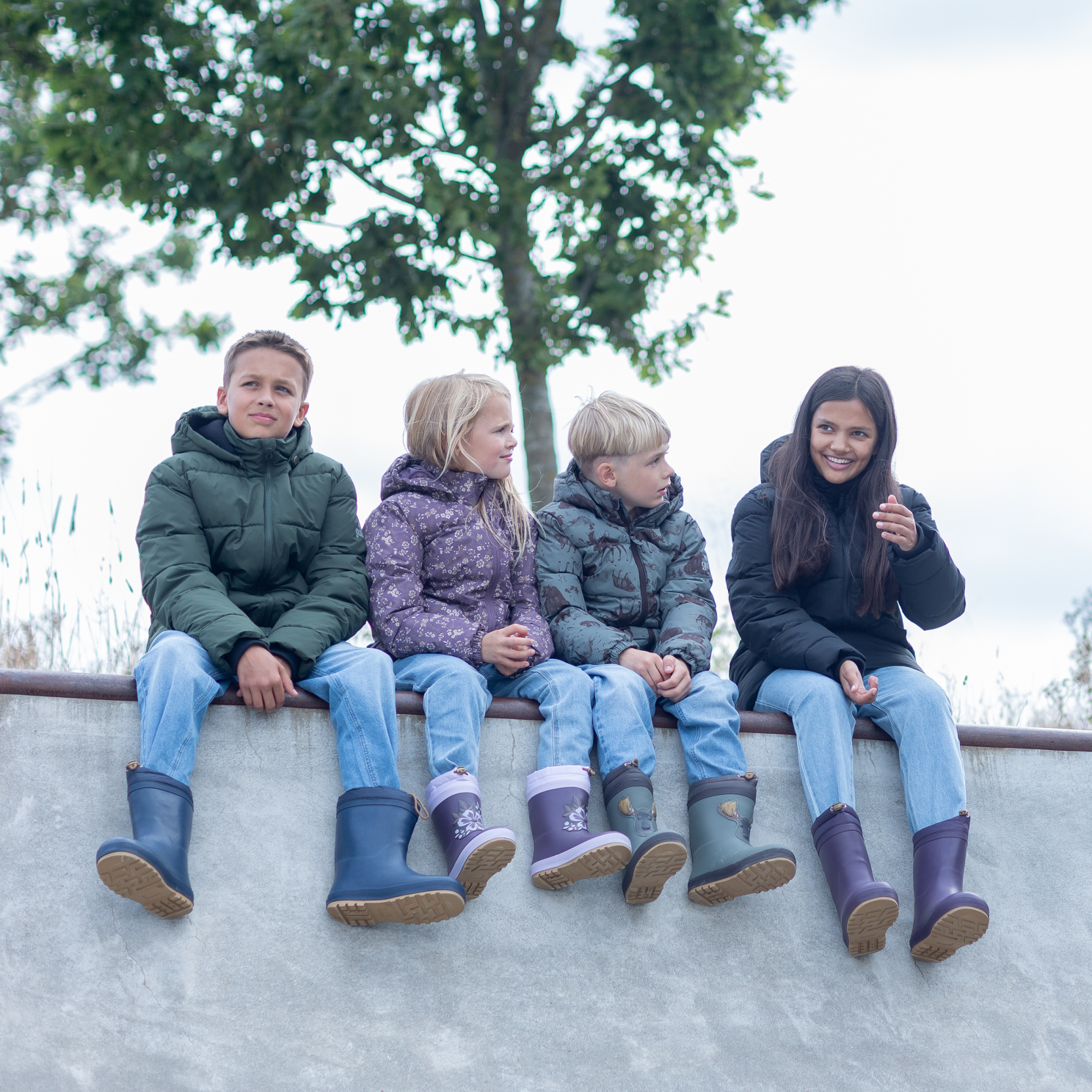 Soft Gallery Børne Vinterjakke m. BIONIC-FINISH® ECO coating - Castor Gray Aop