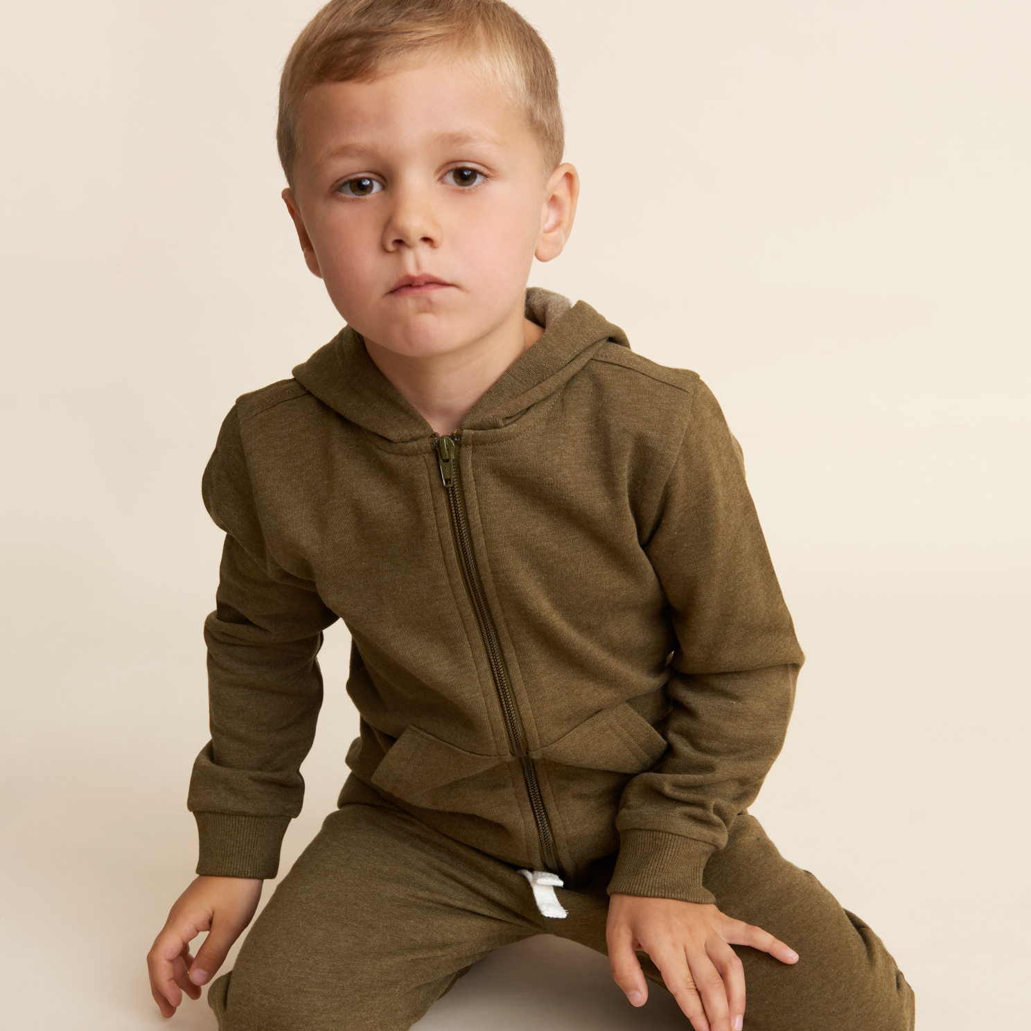 Minymo Børne Hættetrøje - Dark Olive