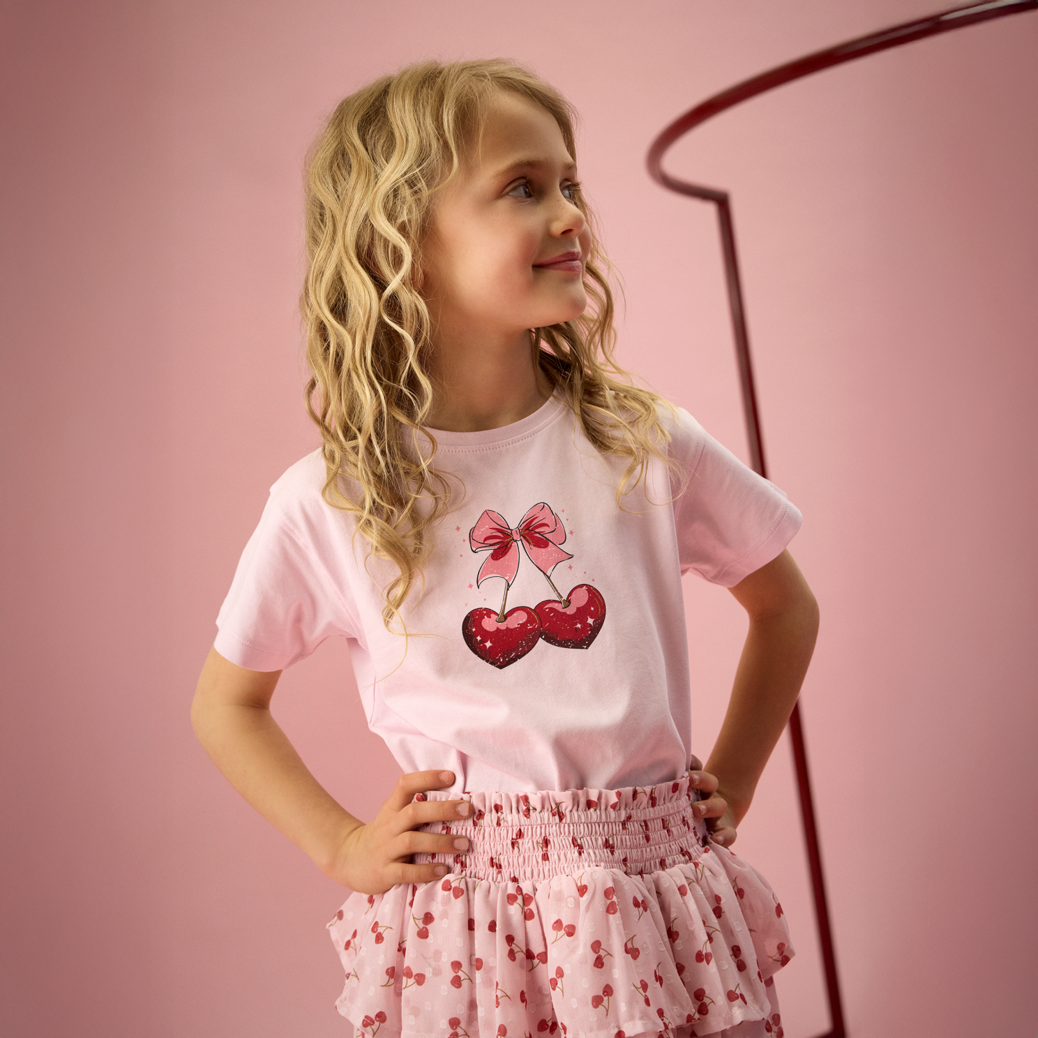 Creamie Pige T-shirt i økologisk bomuld - Rose Pink