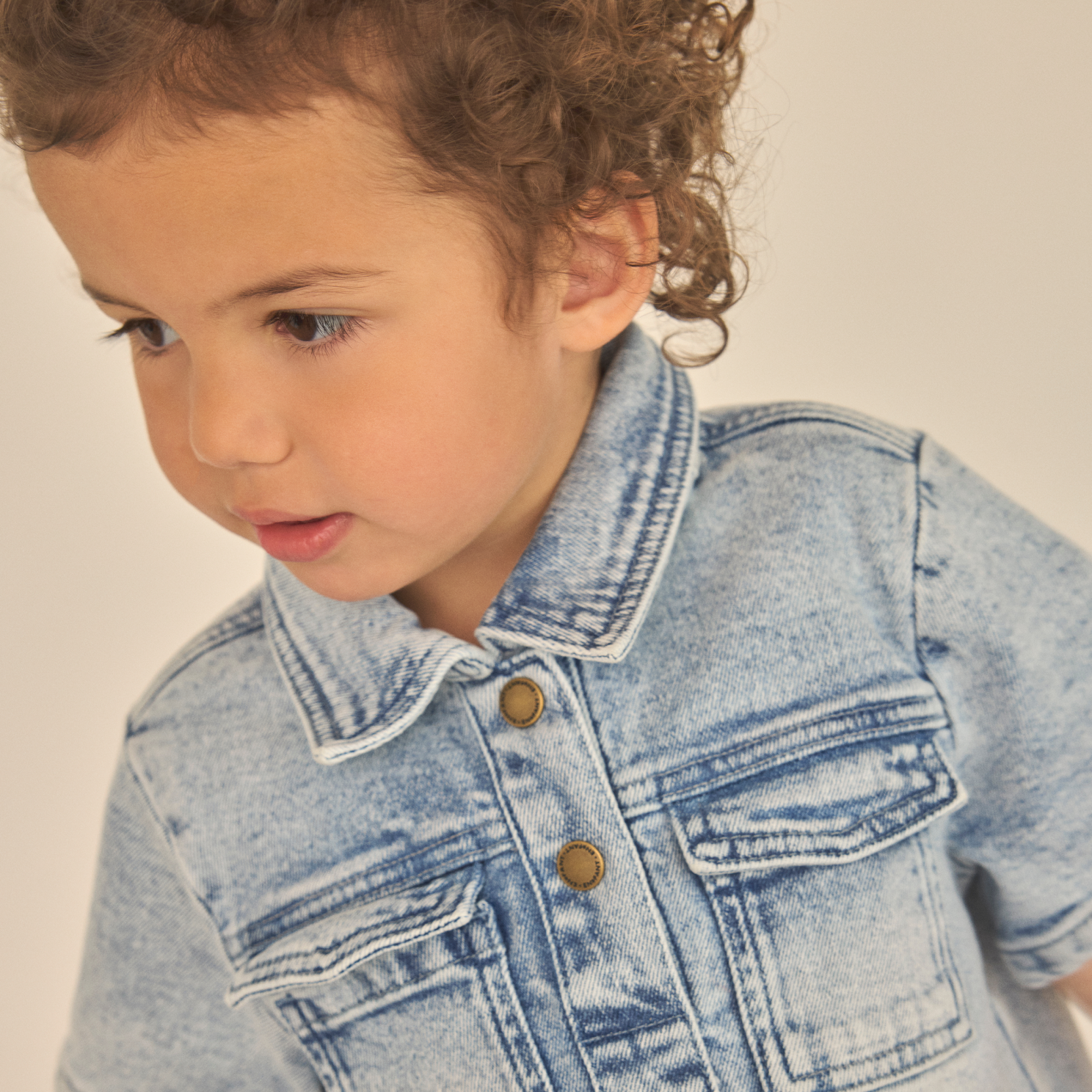 En Fant Pige Kjole - Light Blue Denim