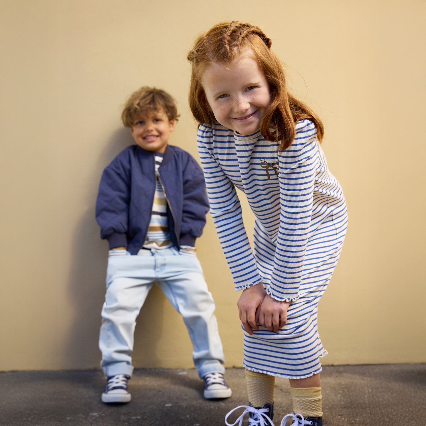 Minymo Pige Kjole i økologisk bomuld - Dutch Blue